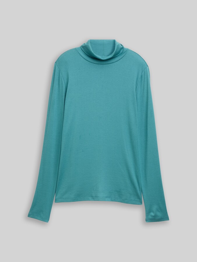 Long-sleeved shirt with turtleneck by Women, tropical teal