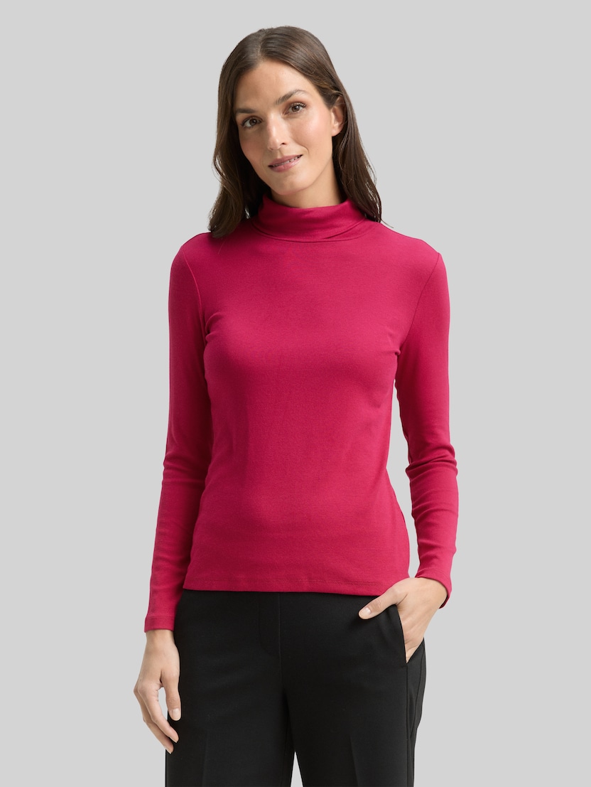 Langarmshirt mit Rollkragen von Women, dark pink
