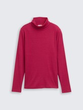 T-shirt à manches longues et col roulé - dark pink - Vue de face du produit