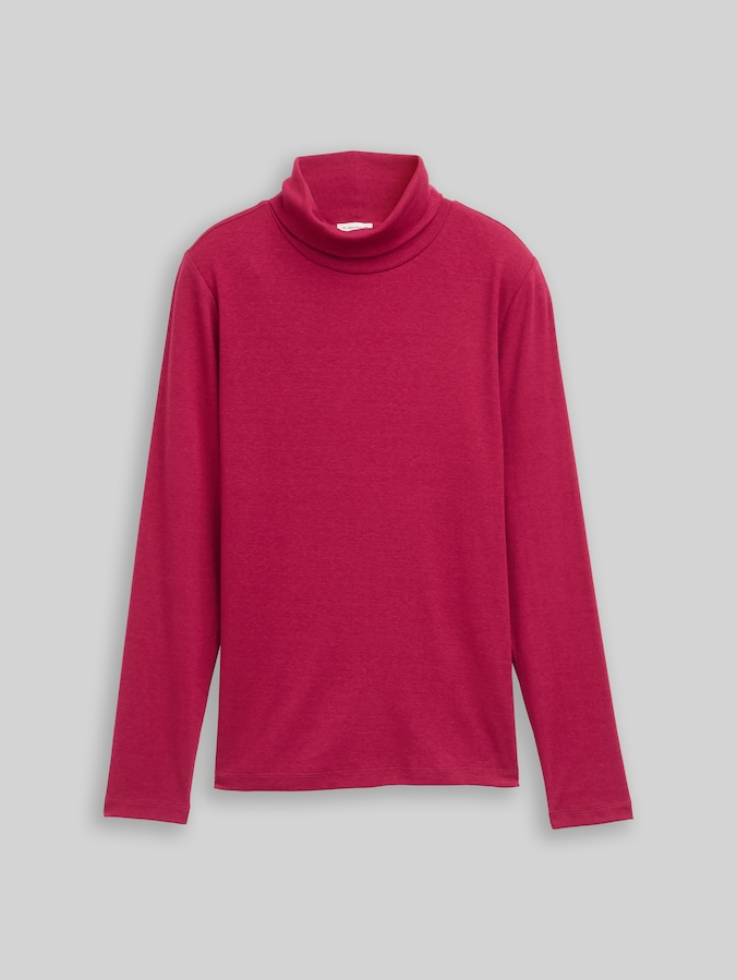 Shirt met lange mouwen en col door Women, dark pink
