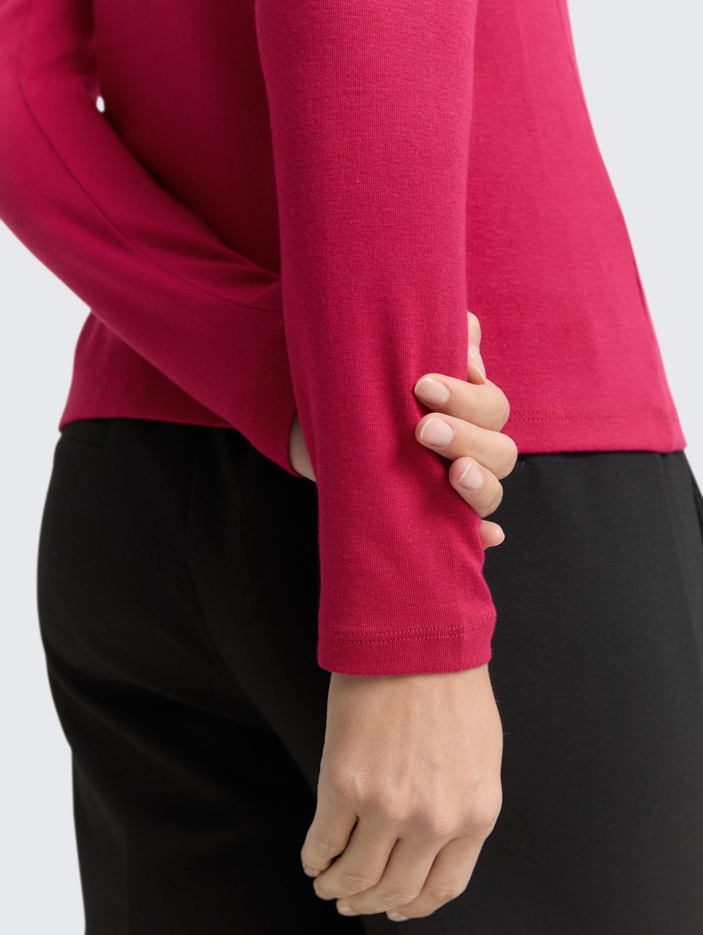 Langarmshirt mit Rollkragen - dark_pink - 