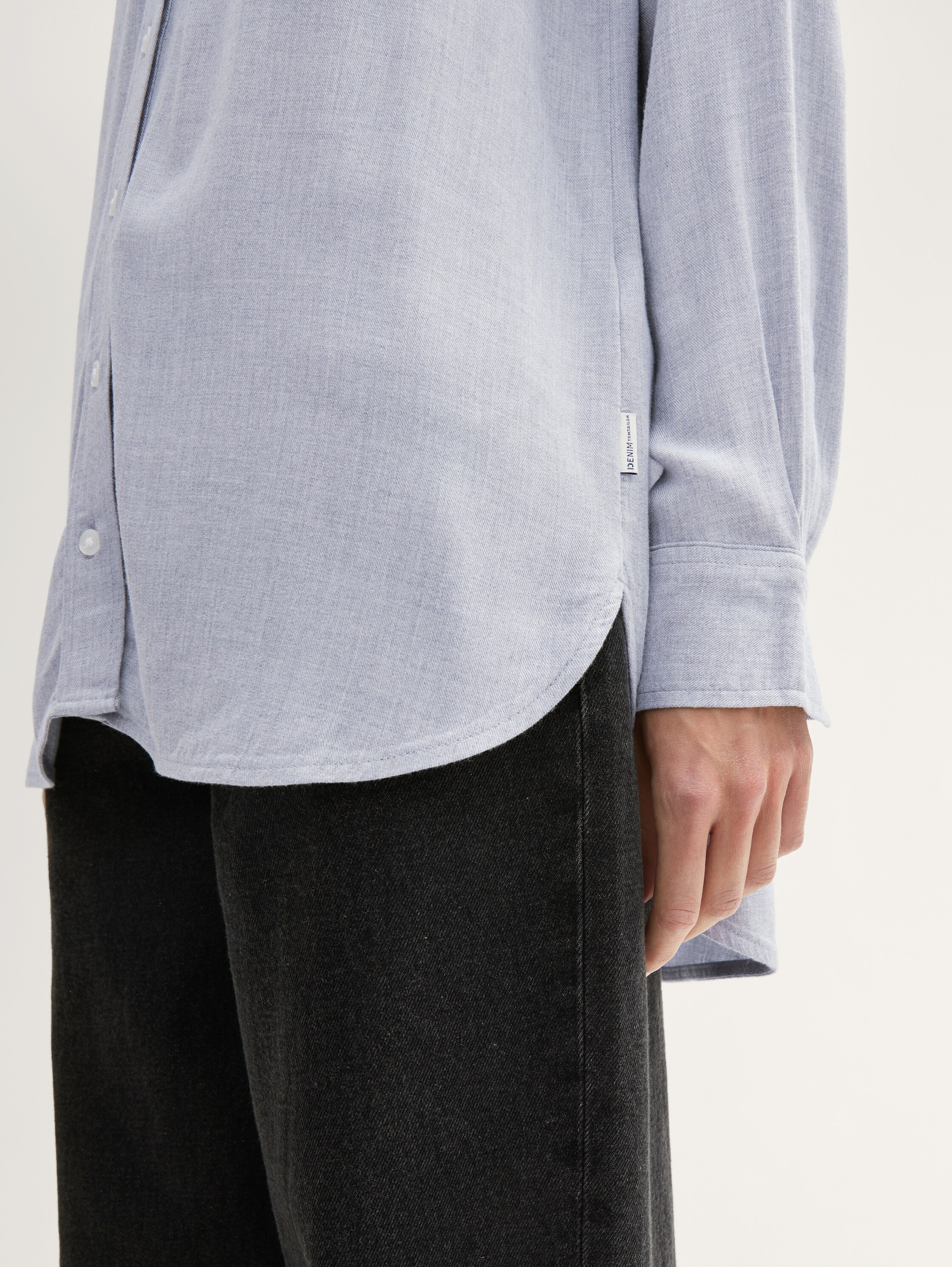 Oversize Hemdbluse aus Viskose - cement_grey_mlange - 