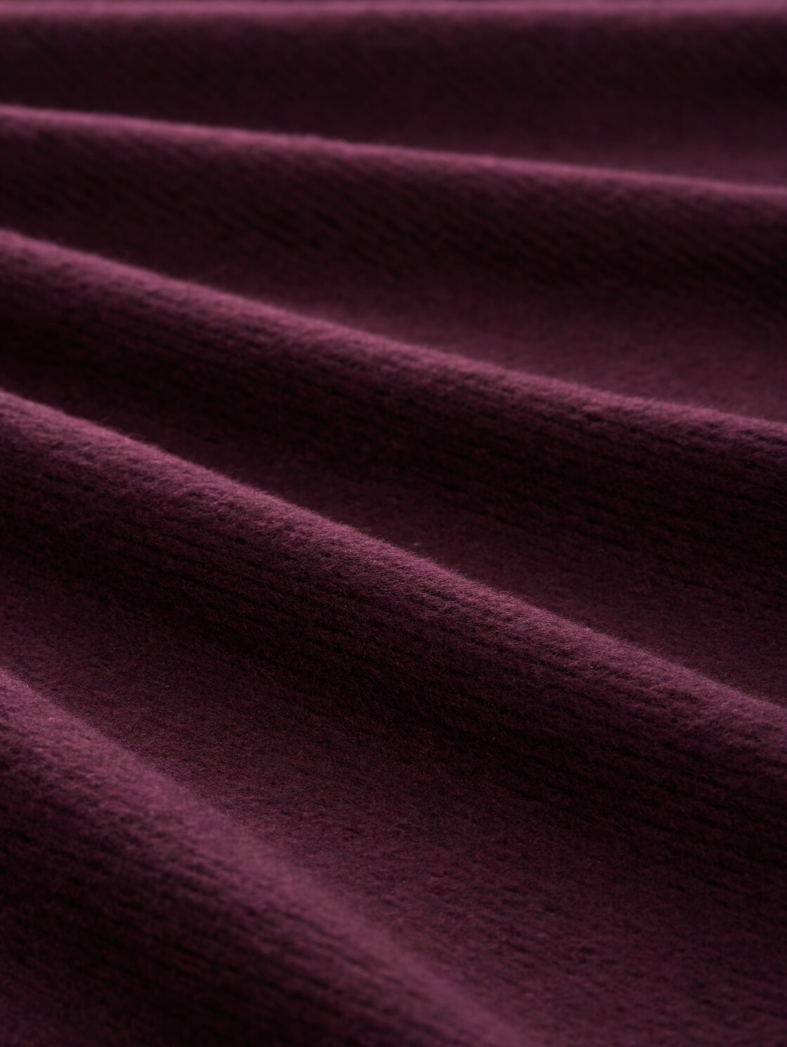 Soft-Touch Sweatshirt mit Knopf-Details - Dark Red Mélange - Material-Ansicht