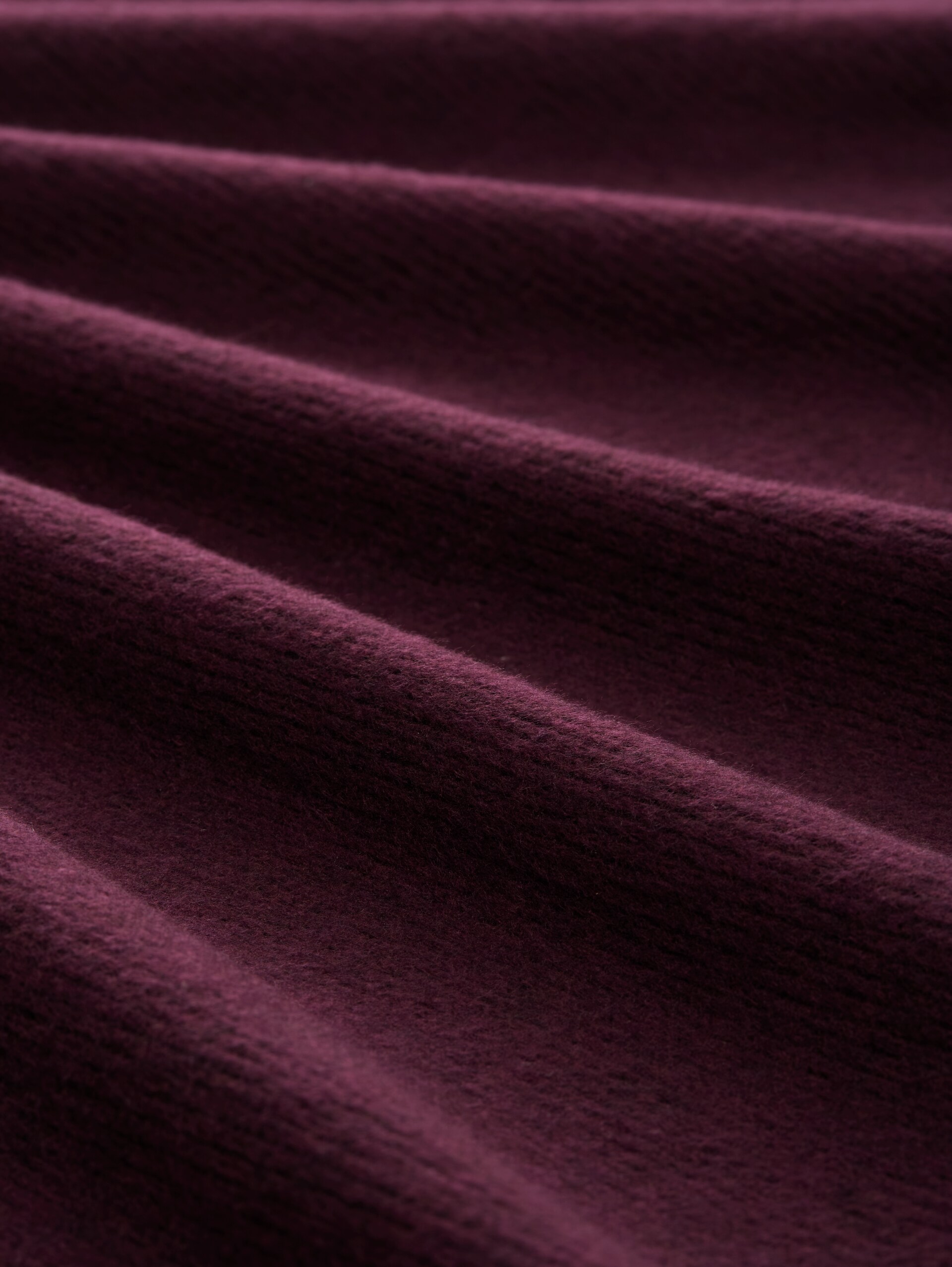 Soft-Touch Sweatshirt mit Knopf-Details - Dark Red Mélange - Material-Ansicht