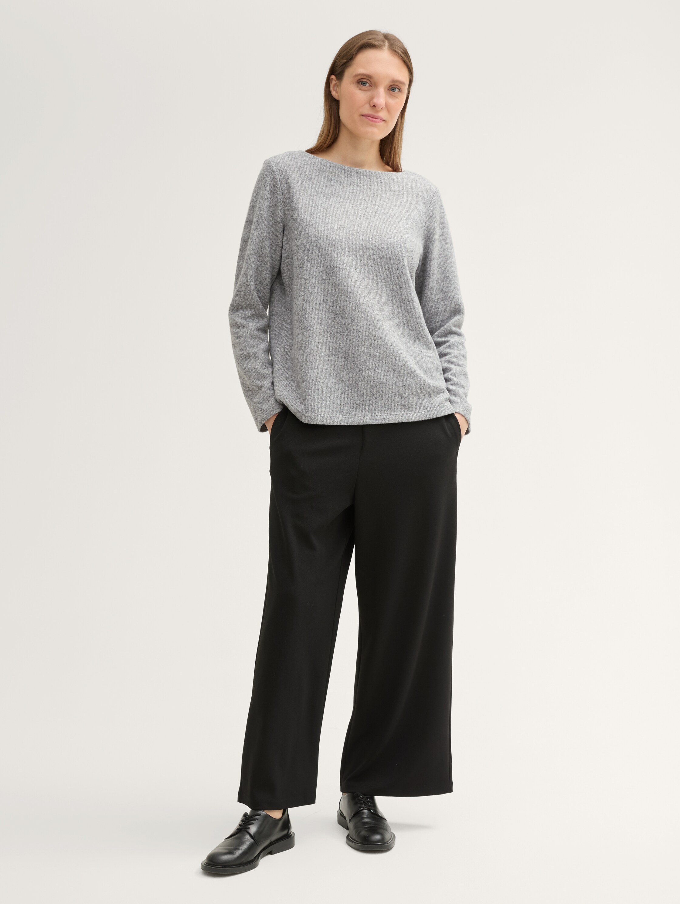 Geripptes Sweatshirt - 1