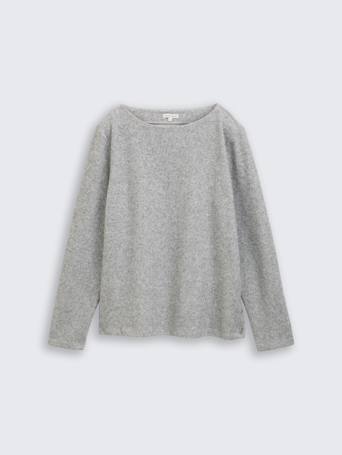 Soft-Touch Sweatshirt mit Knopf-Details - medium silver grey melange - Vorder-Produkt-Ansicht