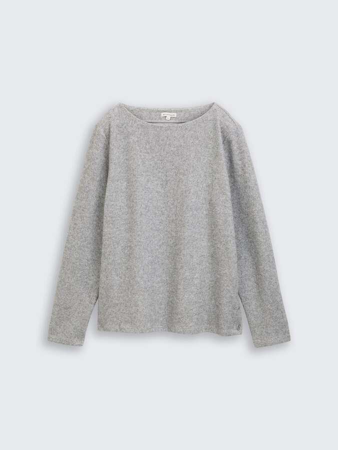Soft-Touch Sweatshirt mit Knopf-Details von Women, medium silver grey melange