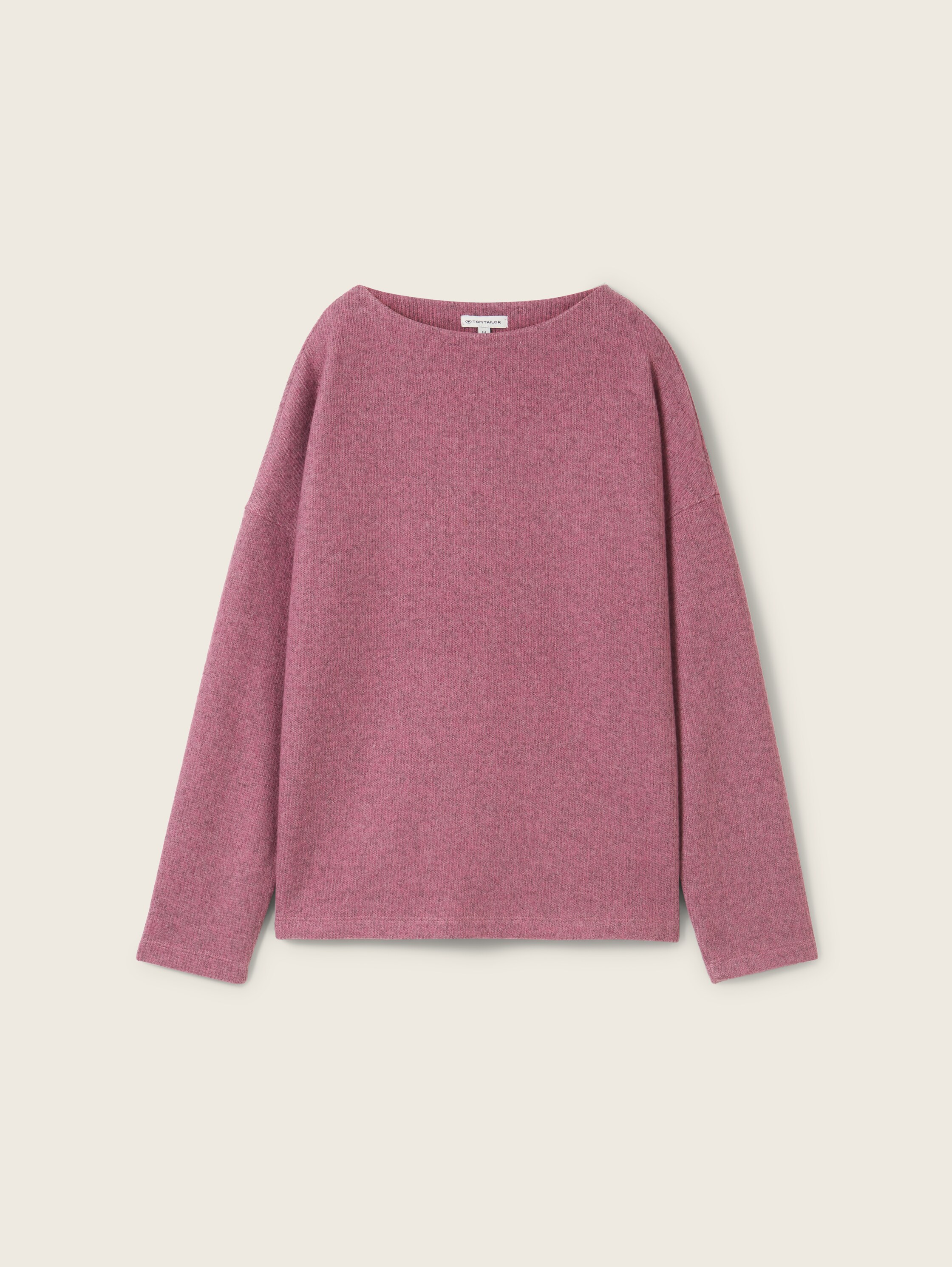 Soft-touch sweatshirt met knoopdetails - pink_velvet_melange - 