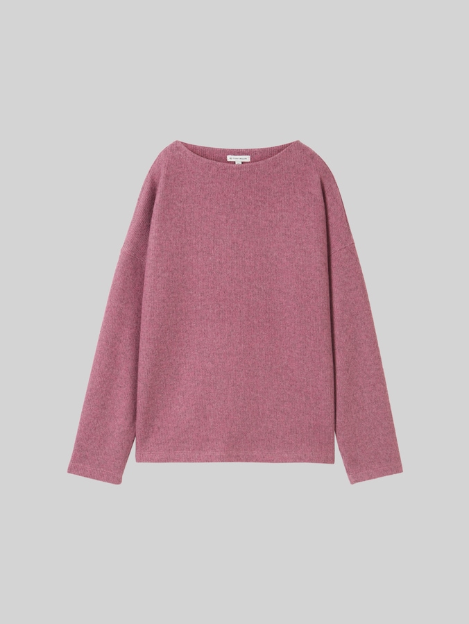 Soft-Touch Sweatshirt mit Knopf-Details von Women, pink velvet melange