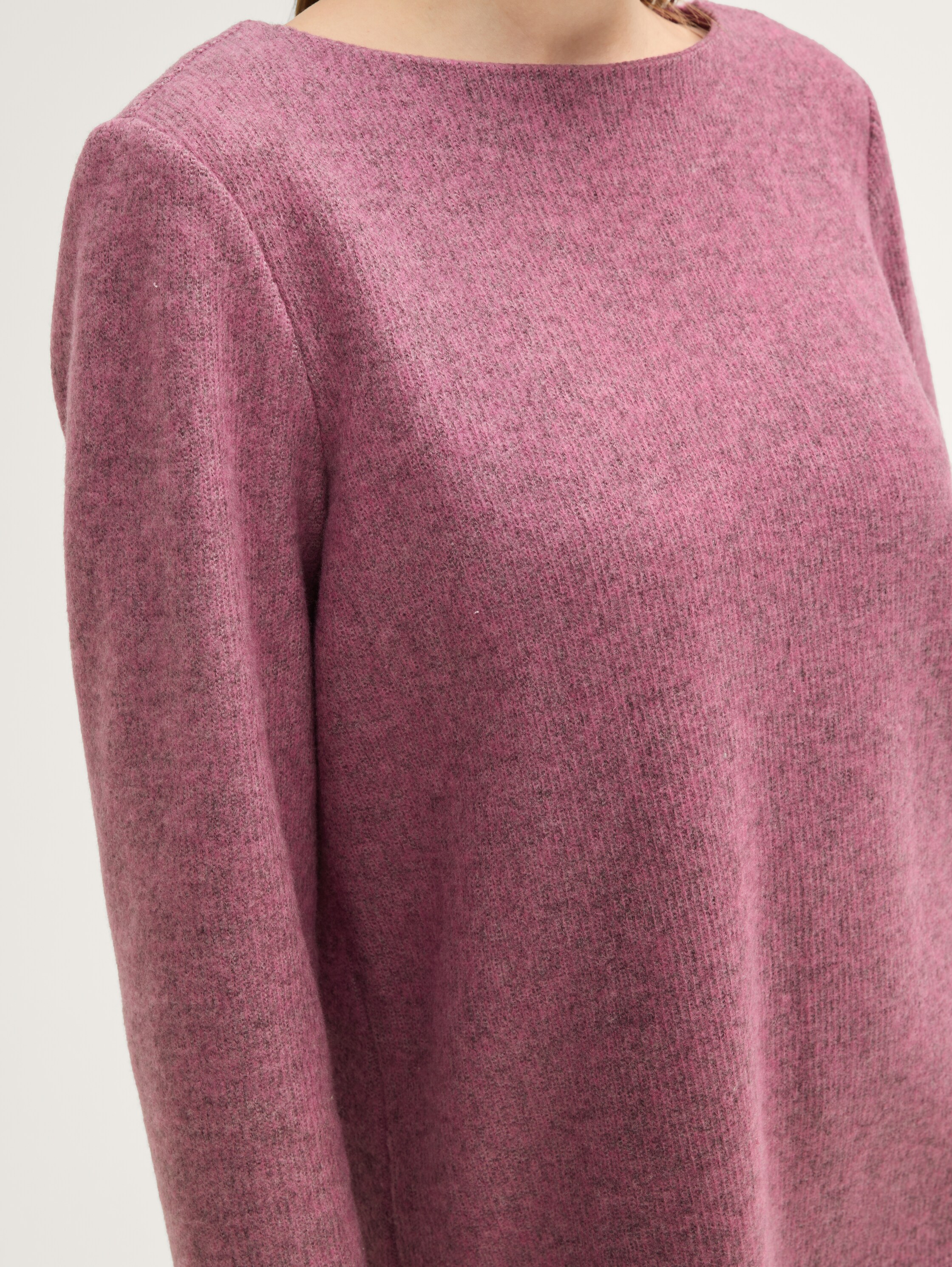 Soft-touch sweatshirt met knoopdetails - pink_velvet_melange - 