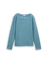 Nicht ausgewählt, Soft-Touch Sweatshirt mit Knopf-Details von , blau