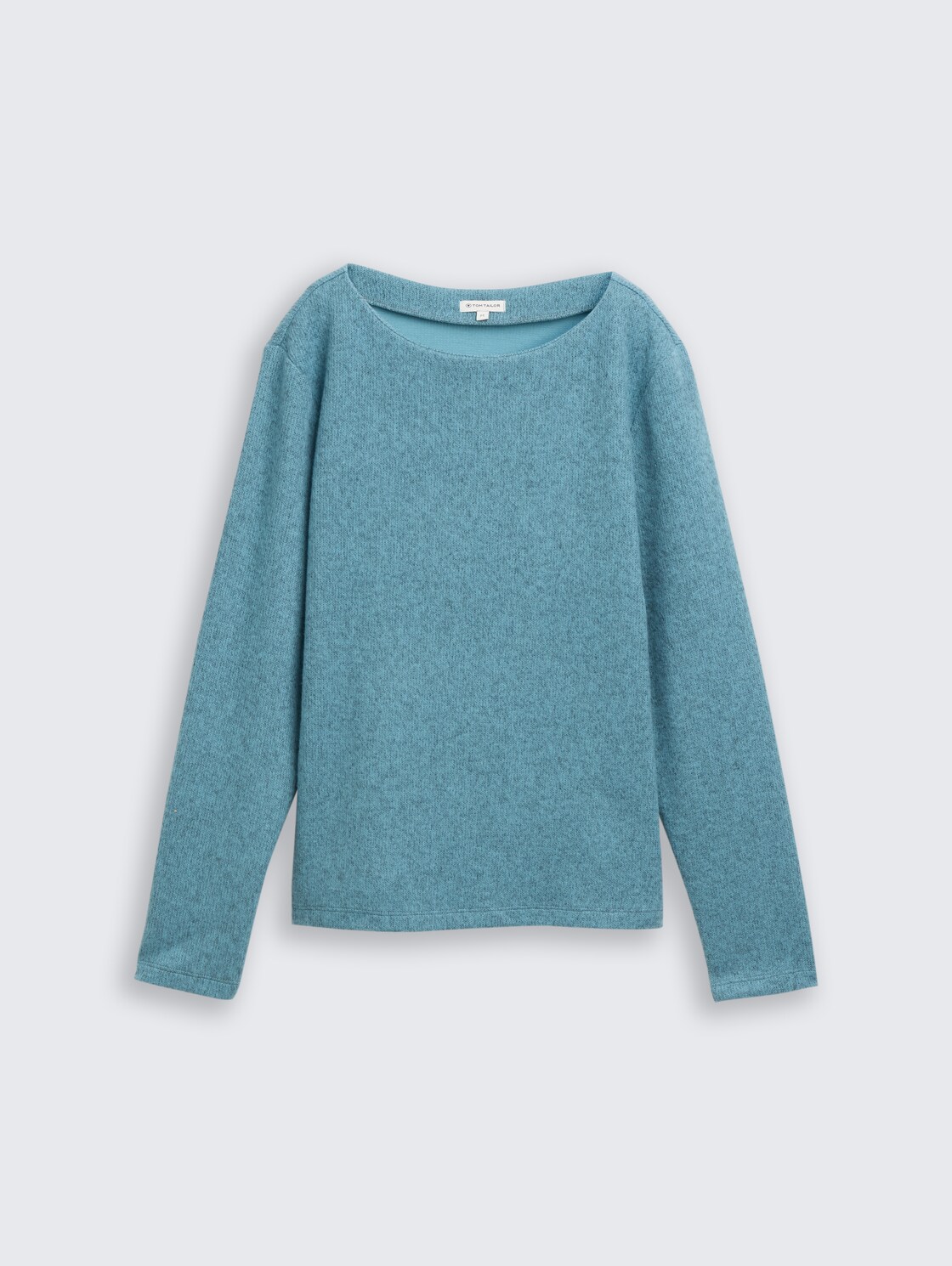 Soft-Touch Sweatshirt mit Knopf-Details - tropical teal melange - Vorder-Produkt-Ansicht