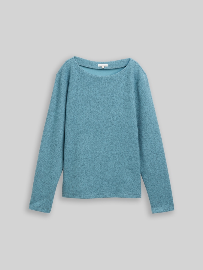 Sweat-shirt doux au toucher avec détails boutonnés par Women, tropical teal melange