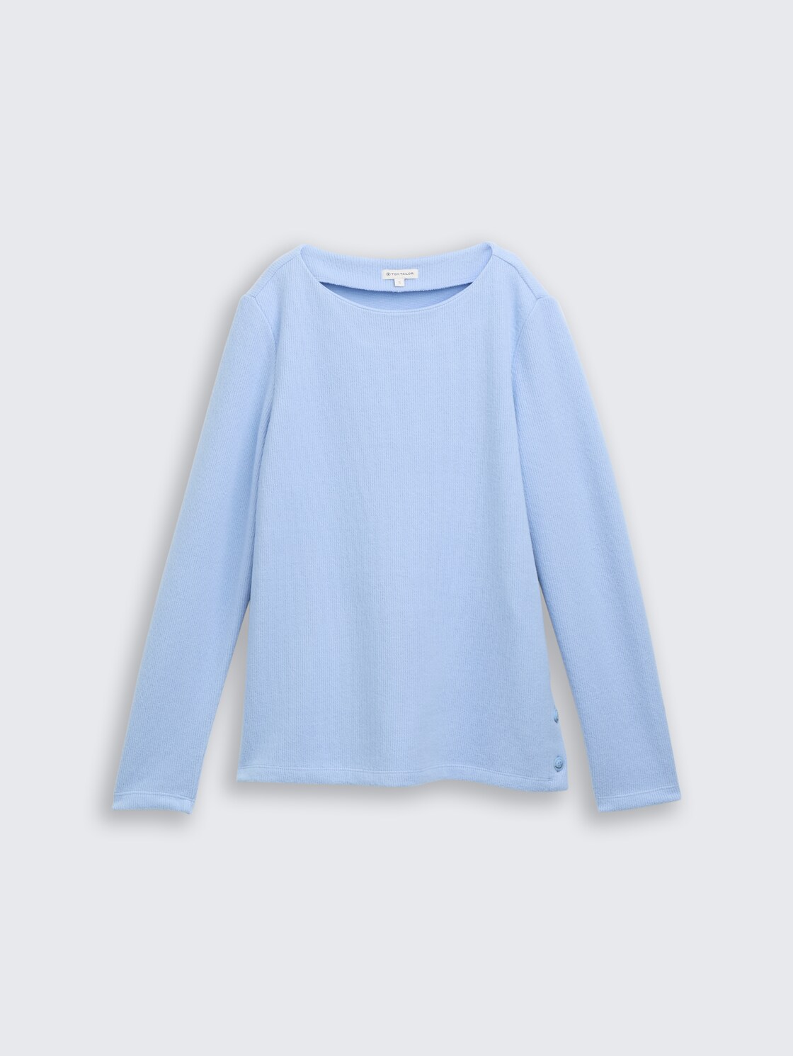 Soft-Touch Sweatshirt mit Knopf-Details - mid blue melange - Vorder-Produkt-Ansicht