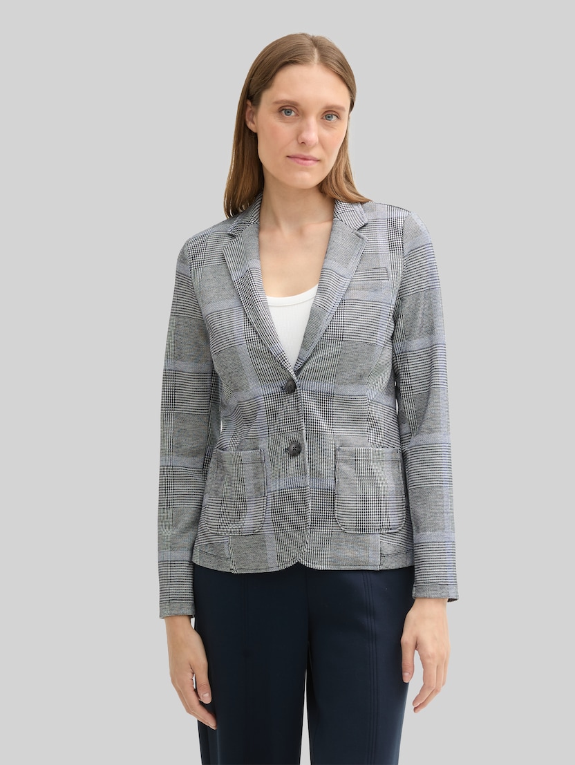Regular Fit Blazer im Karomuster von Women, navy blue check