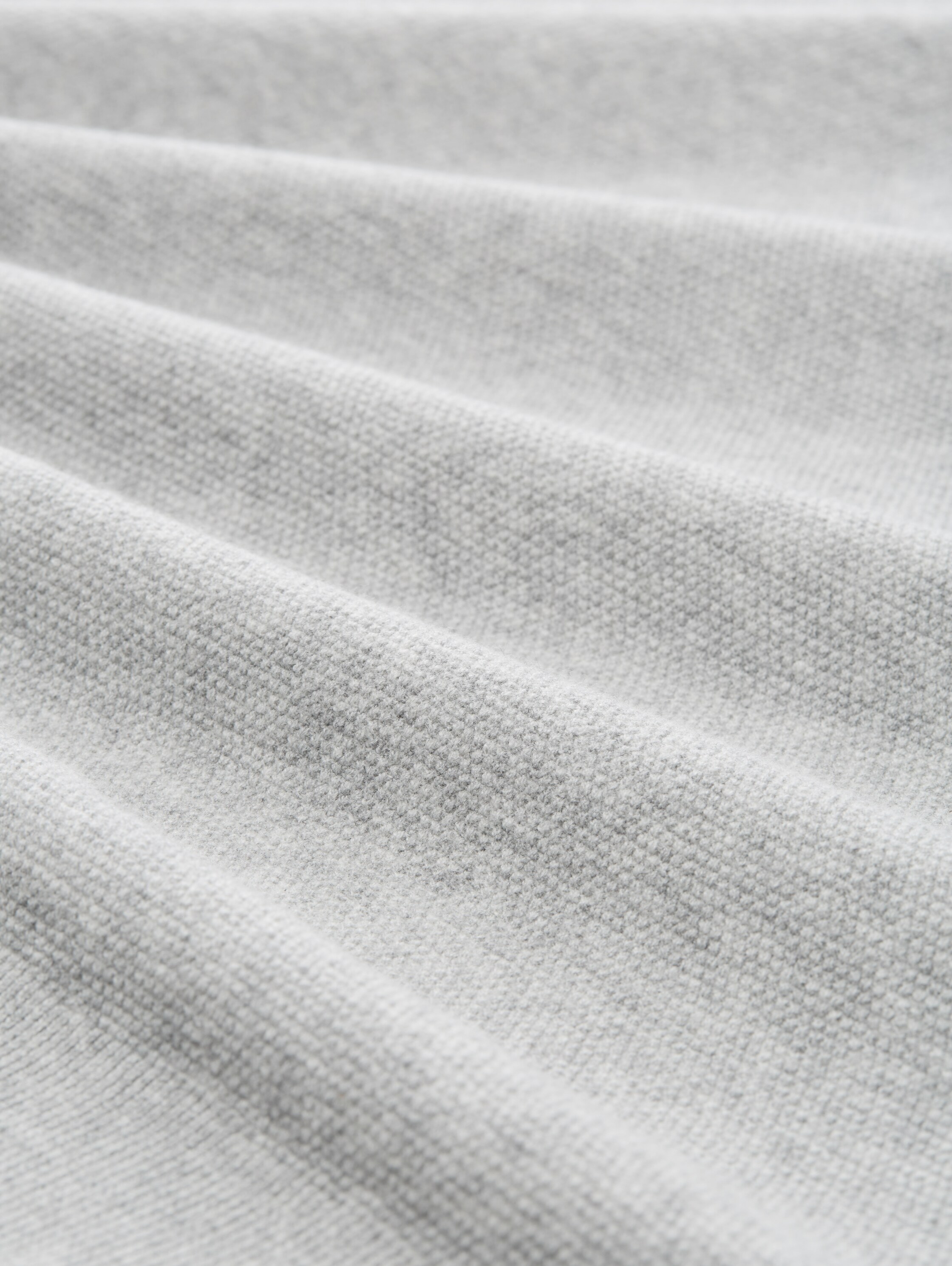 Long-sleeved knit polo shirt - grey_heather_melange - 