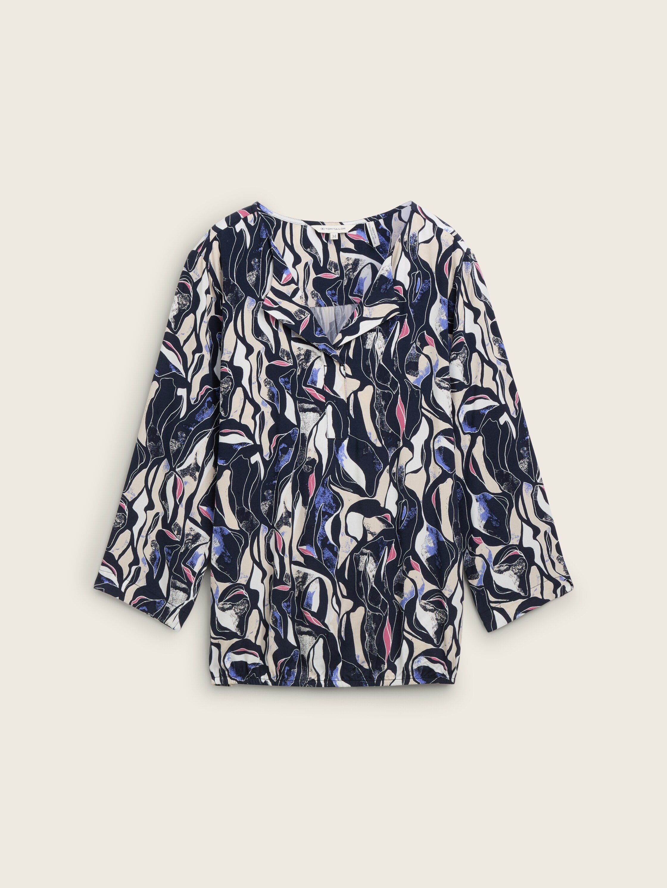 Gemusterte Bluse mit LENZING™ ECOVERO™ - organic_shapes_design - 