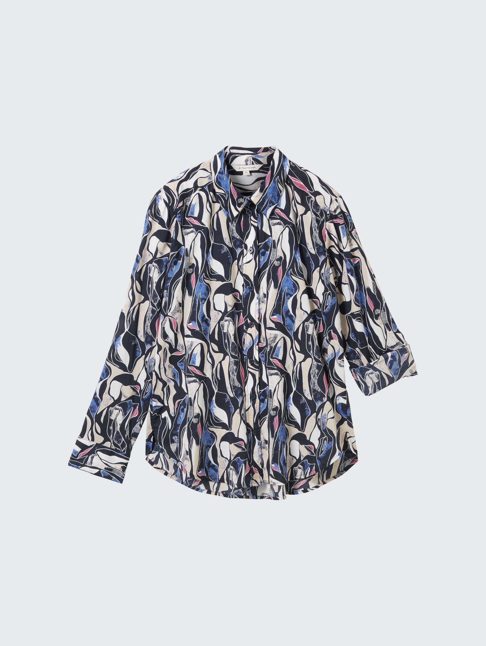 Bluse mit Muster - organic shapes design - Vorder-Produkt-Ansicht