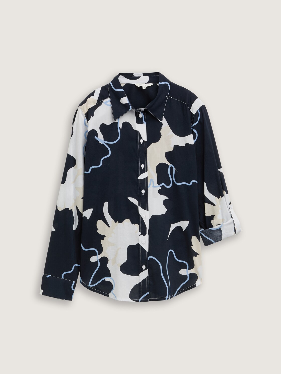 Bluse mit Muster - big floral shapes design - Vorder-Produkt-Ansicht