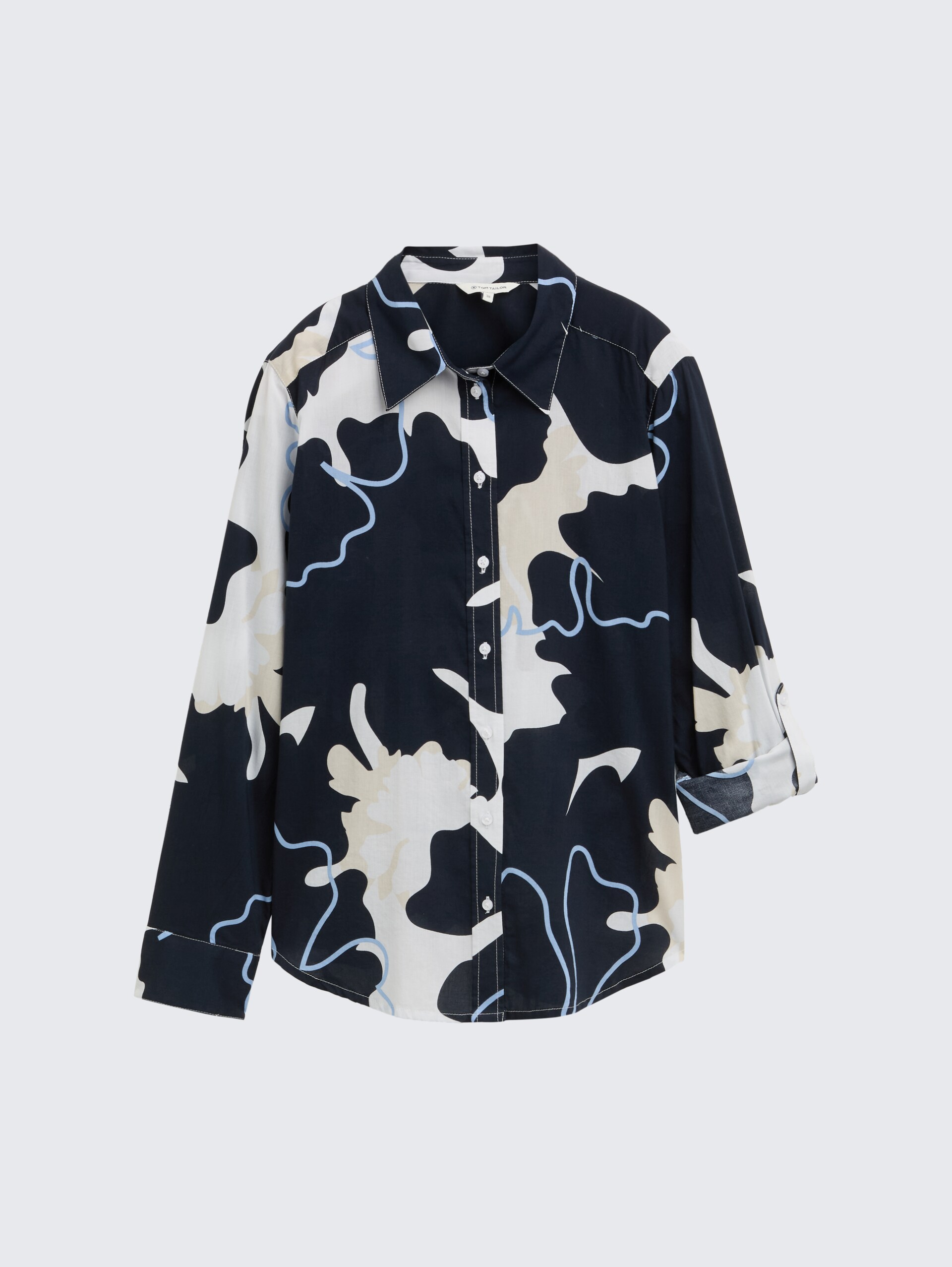 Bluse mit Muster - big floral shapes design - Vorder-Produkt-Ansicht