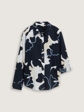 Chemisier à motifs - big floral shapes design - Vue de face du produit