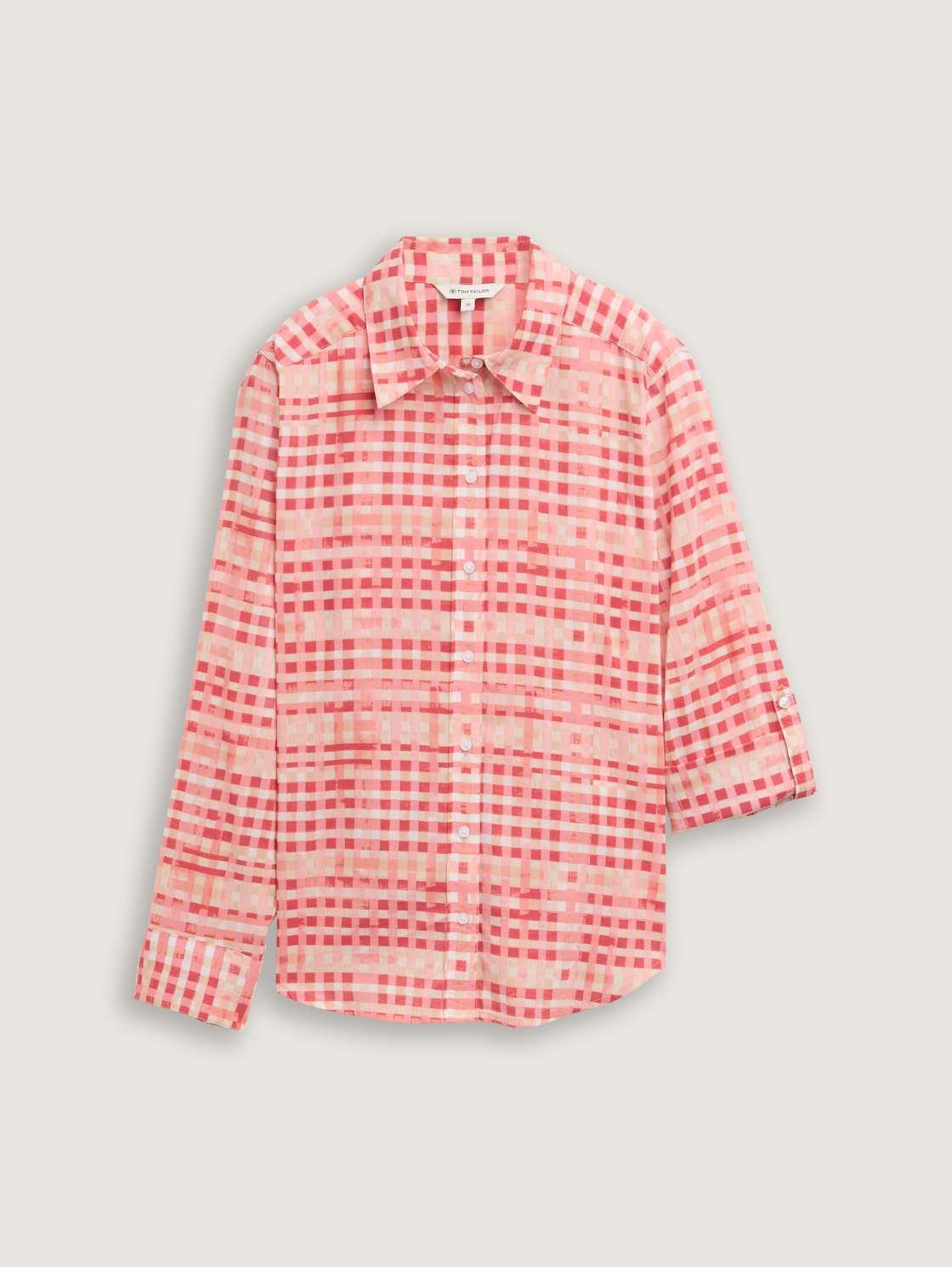 Bluse mit Muster - berry red check design - Vorder-Produkt-Ansicht