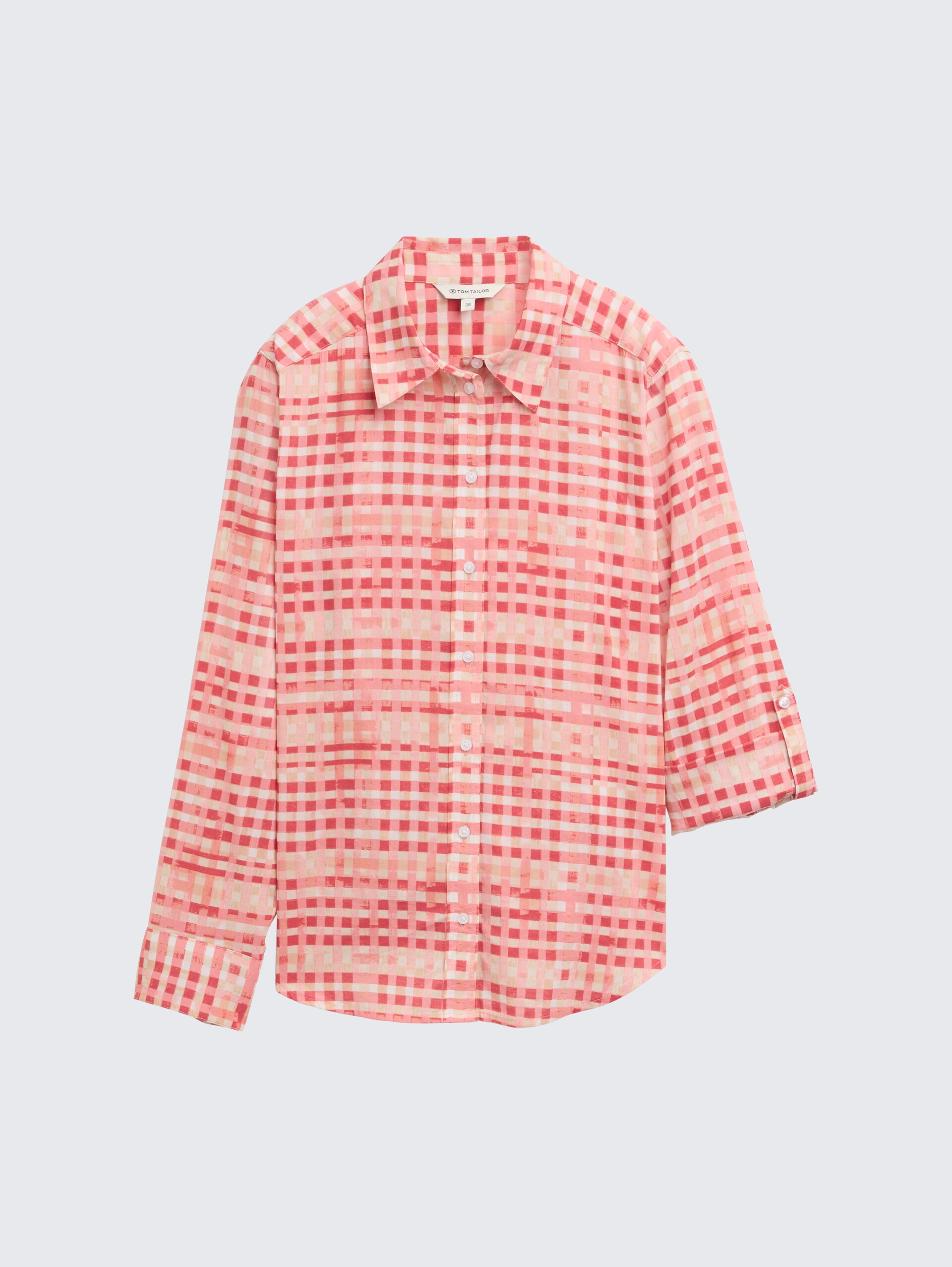 Bluse mit Muster - berry red check design - Vorder-Produkt-Ansicht