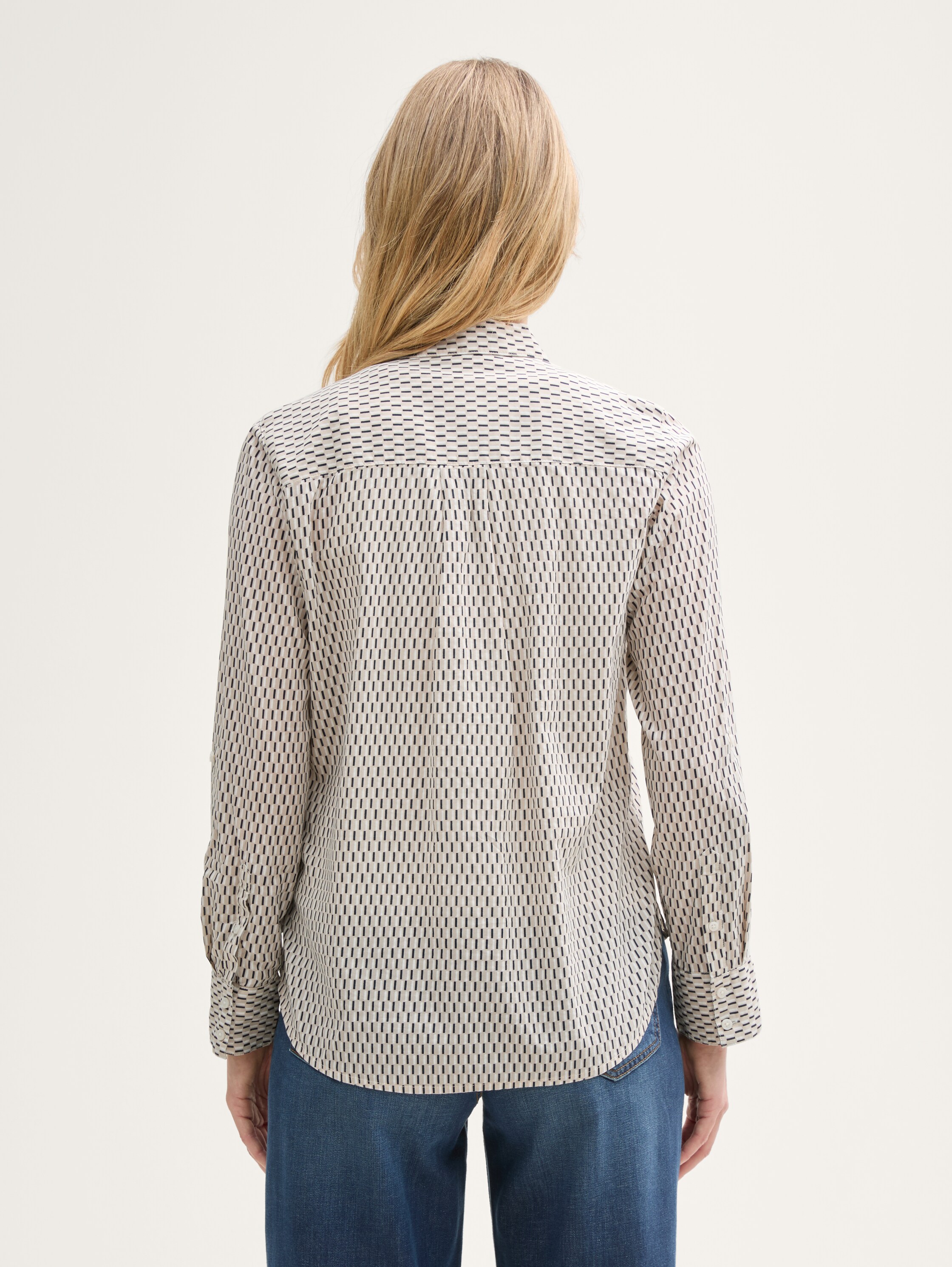 Bluse mit Muster - printed_beige_graphic_minimal - 