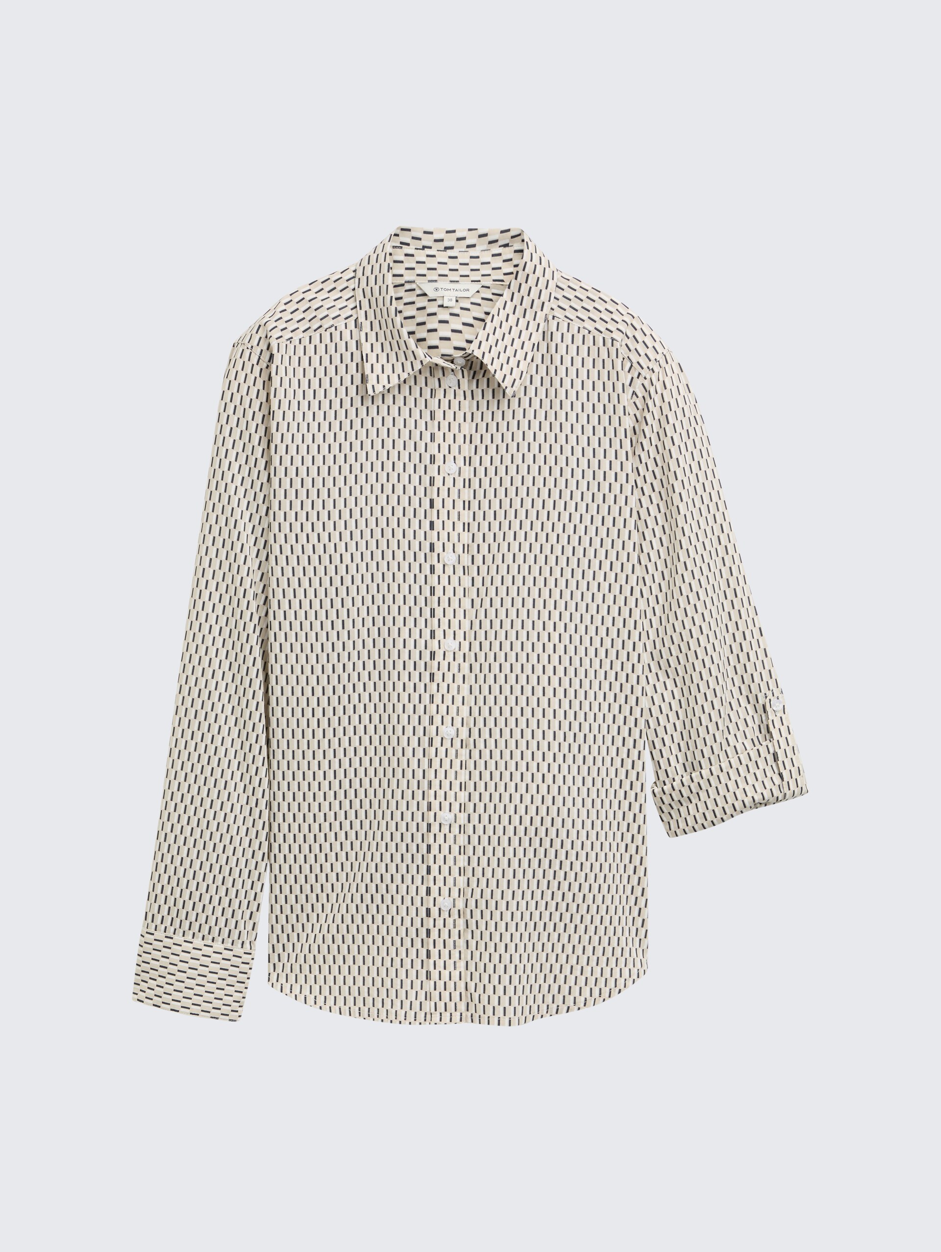 Bluse mit Muster - printed beige graphic minimal - Vorder-Produkt-Ansicht