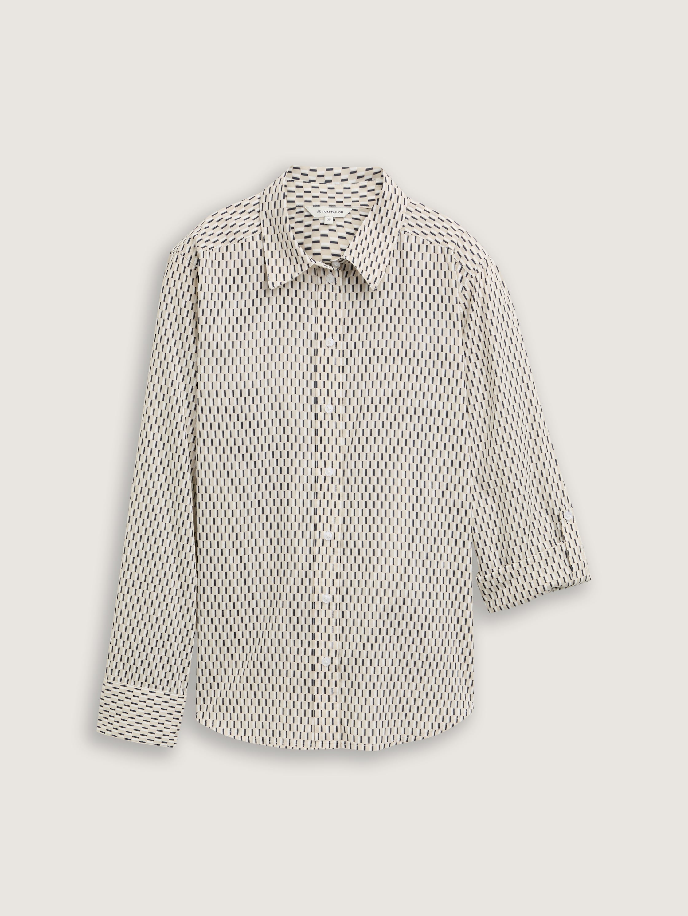 Bluse mit Muster - printed_beige_graphic_minimal - 