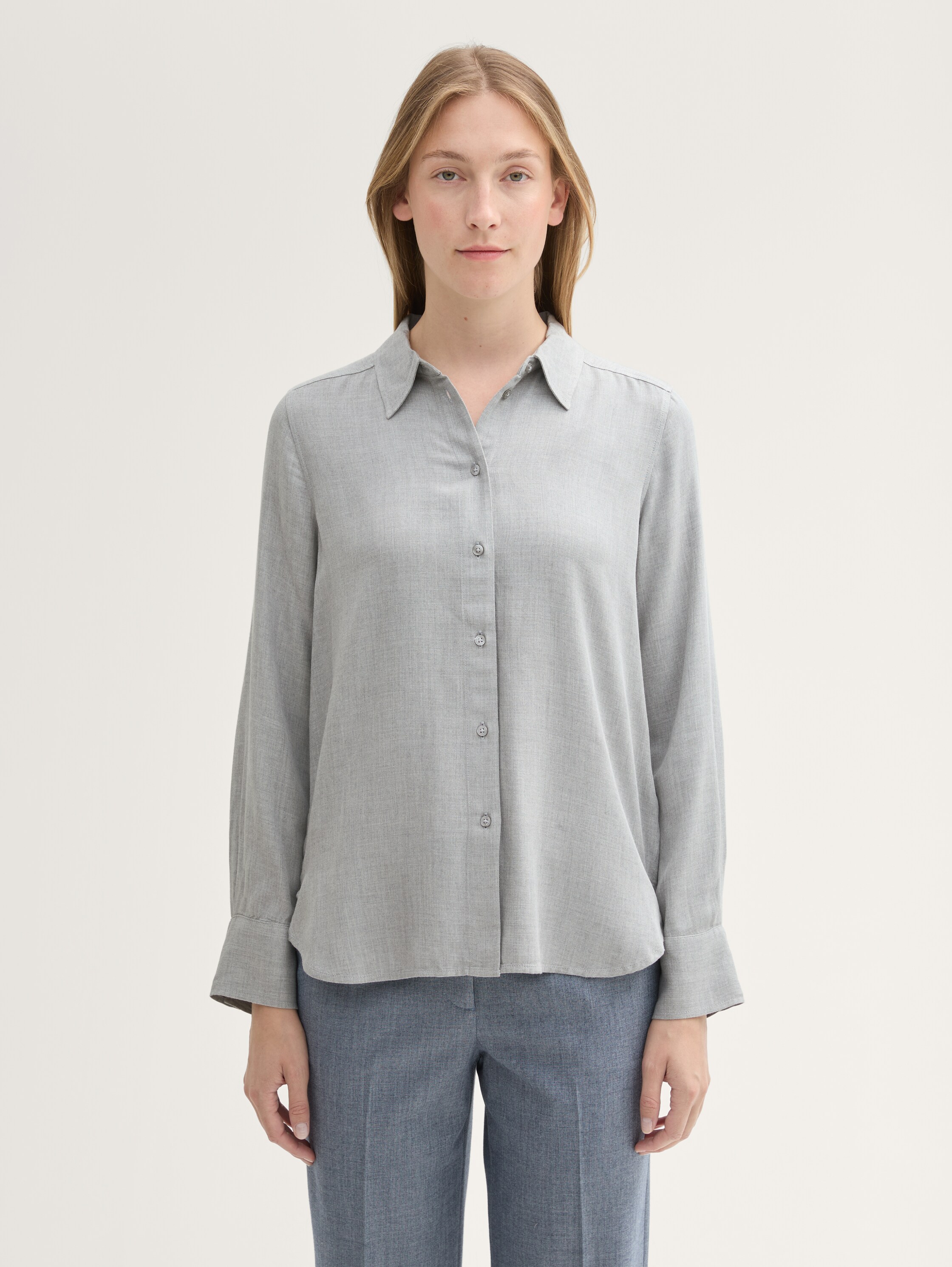 Bluse aus Viskose - medium_silver_grey_melange - 