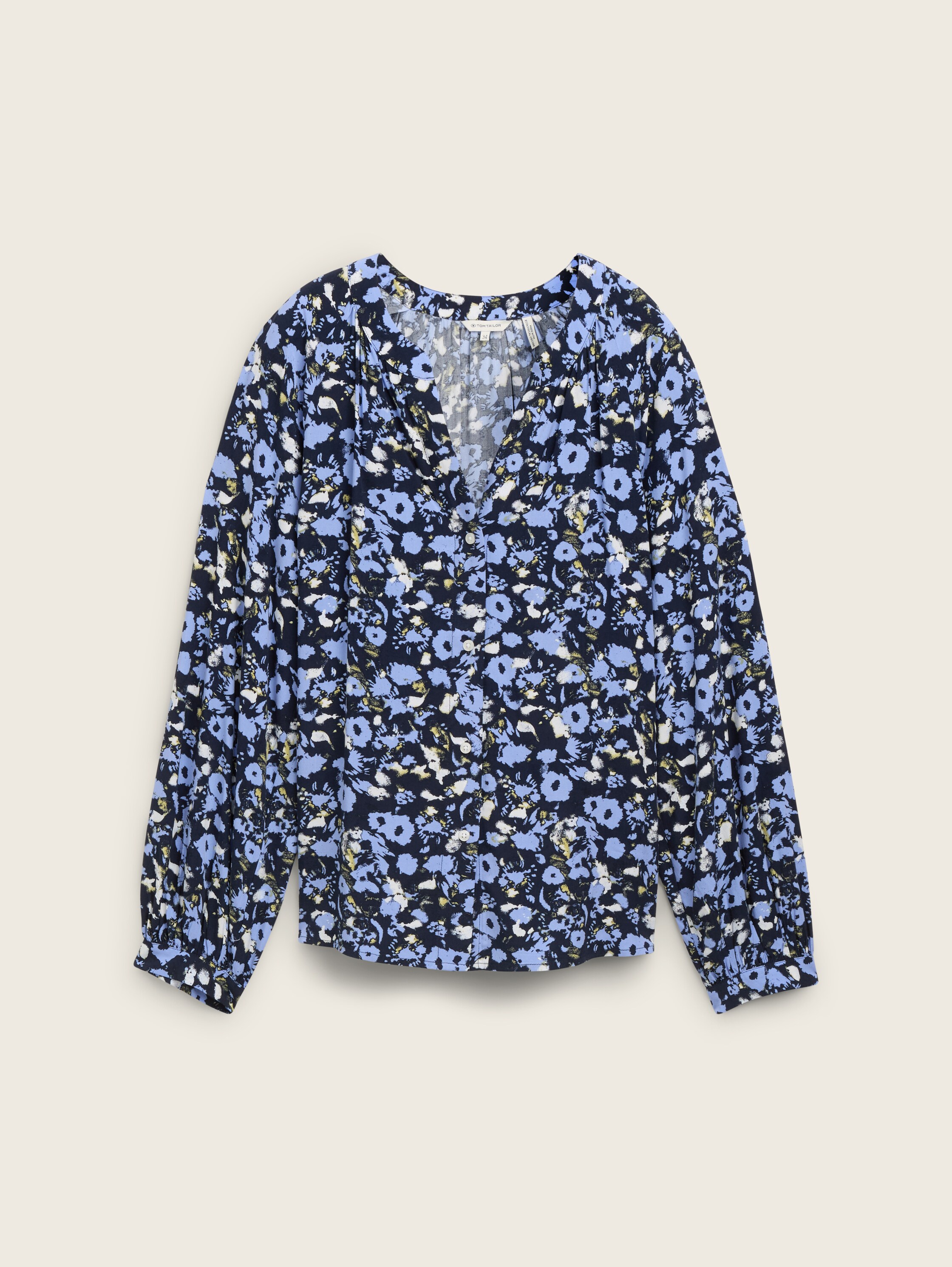 Loose Fit Bluse aus Viskose - blue_autumn_floral_design - 