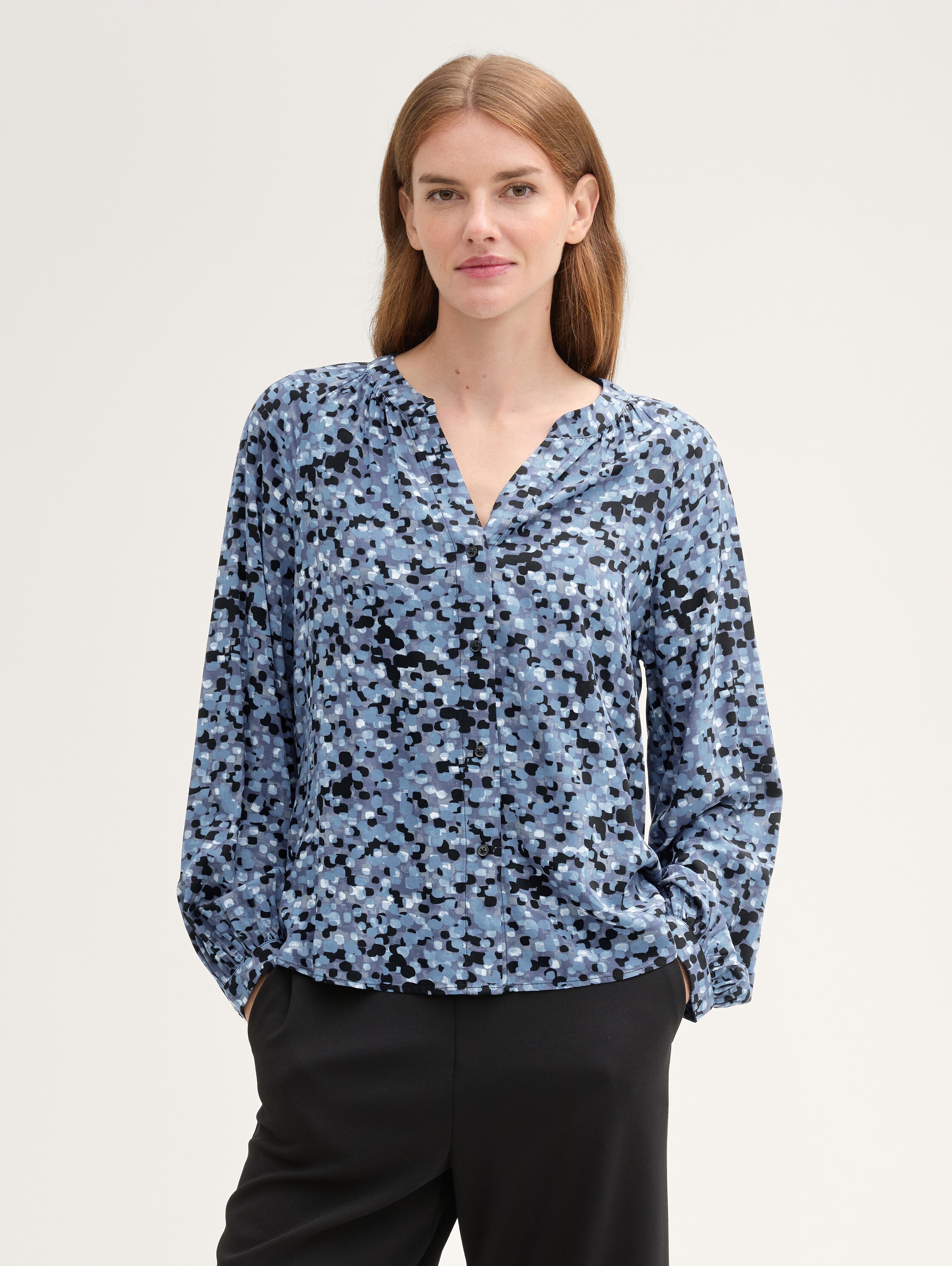 Gemusterte Bluse mit LENZING™ ECOVERO™ - 1