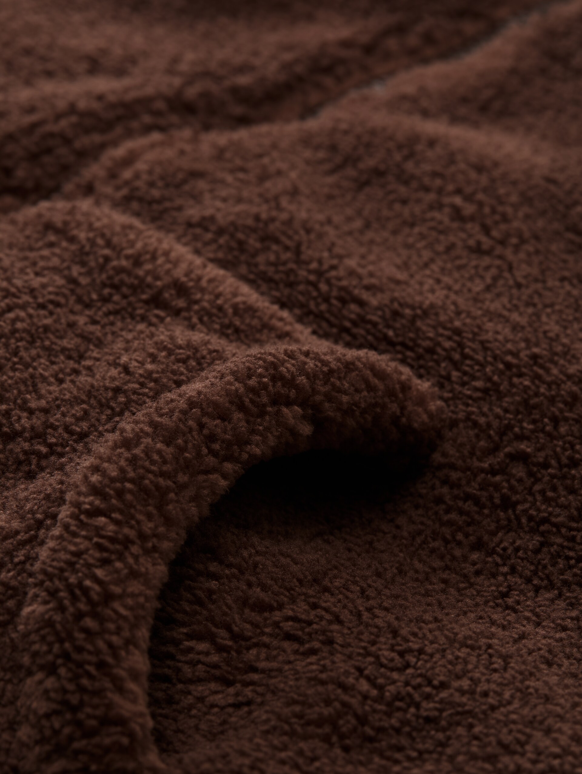 Teddy Sweatjacke - soft chocolate brown - Material-Ansicht