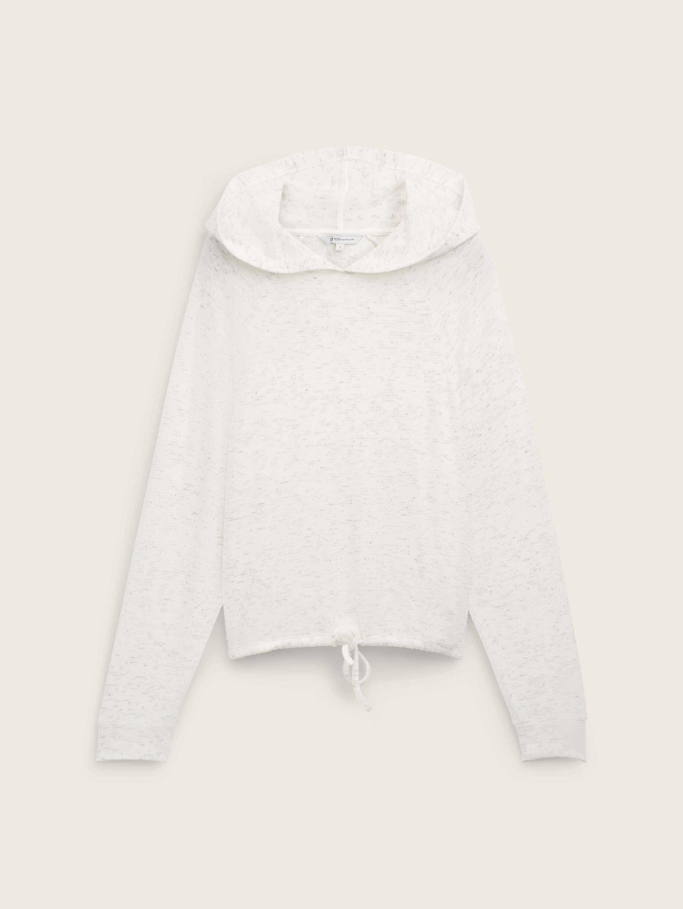 Loose Fit Hoodie Sweatshirt mit Schleifen-Detail - marble_beige_melange - 