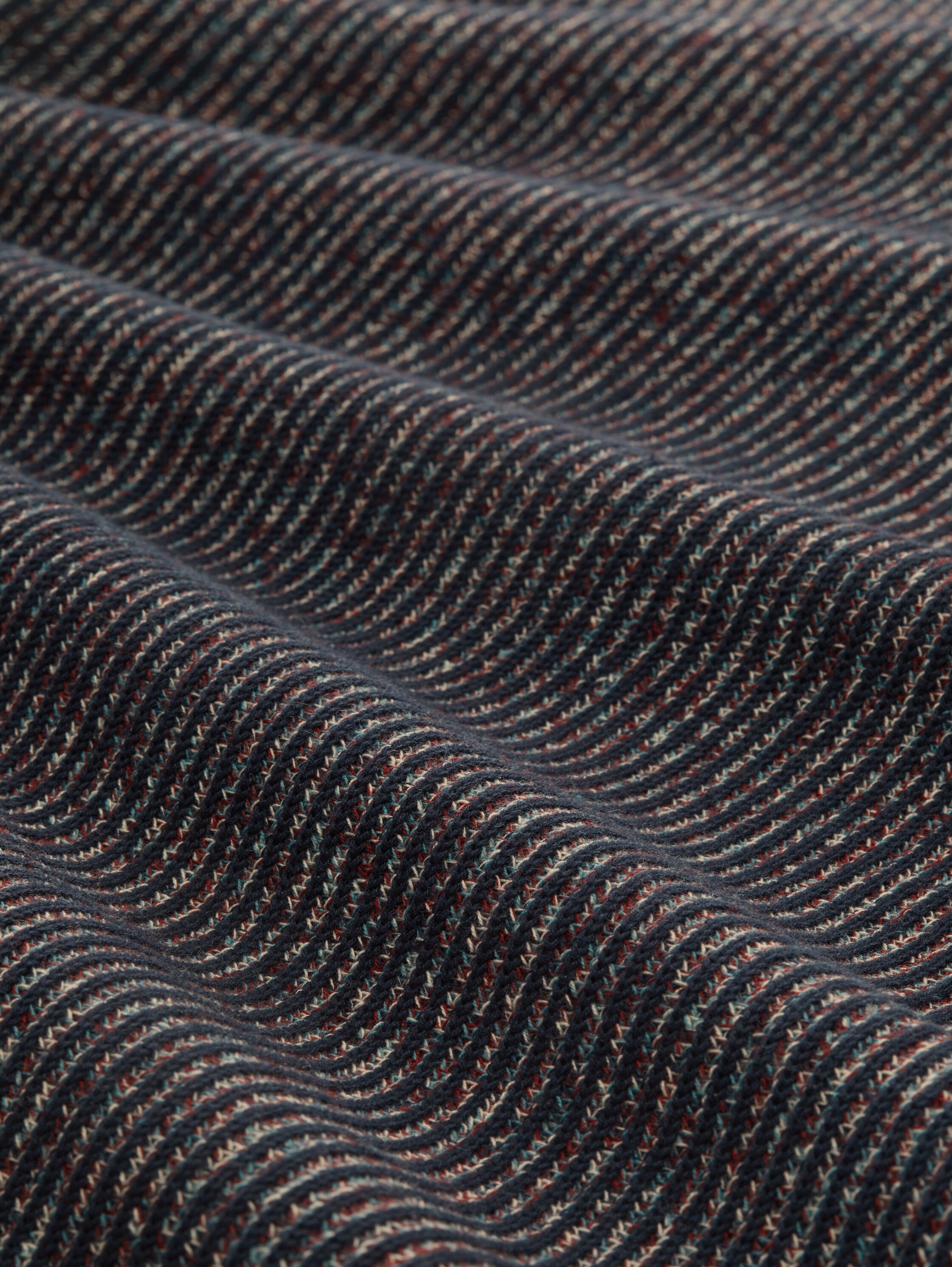 Strickpullover mit Struktur - navy_teal_red_multicolor - 