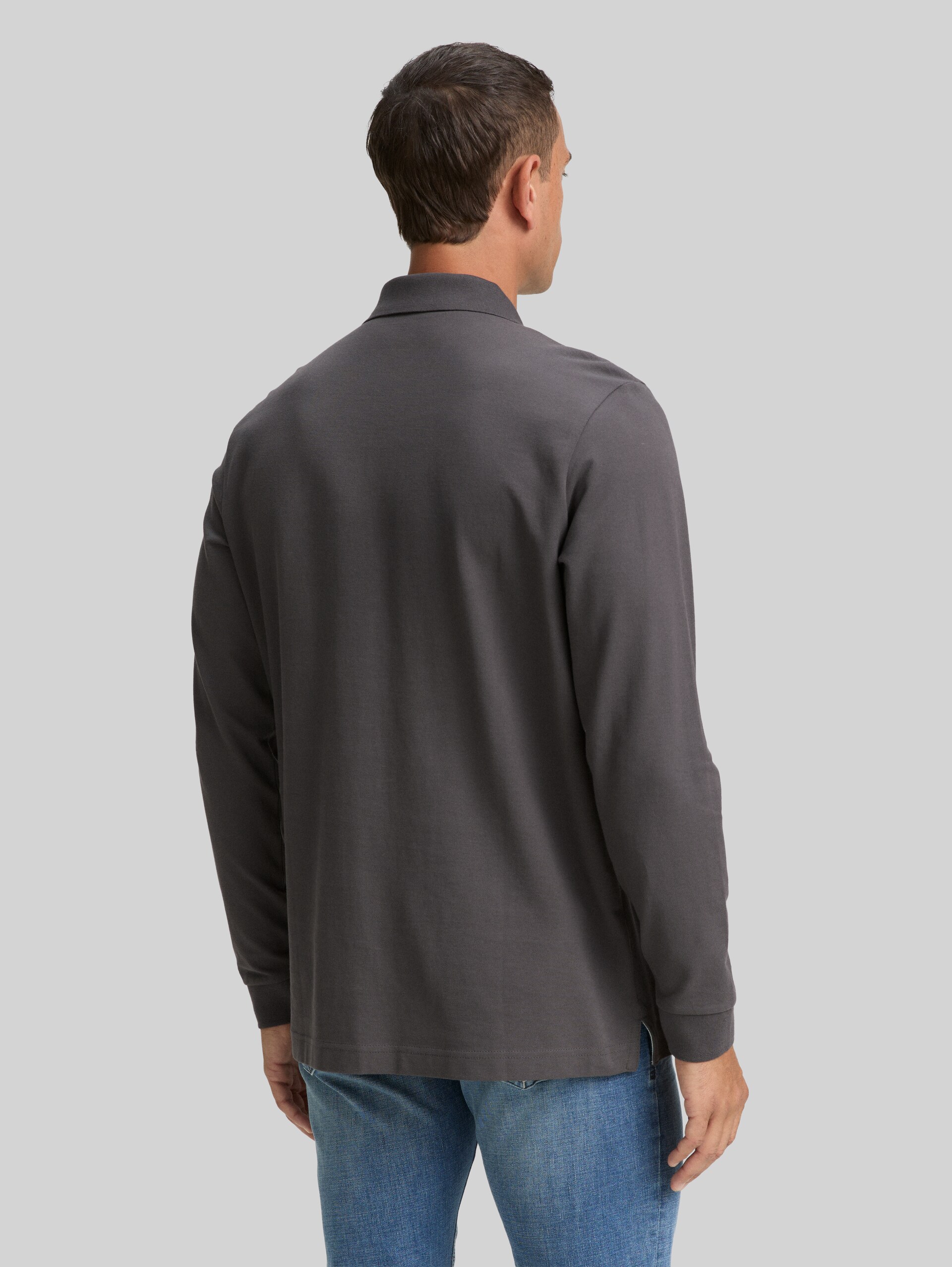 Piqué-poloshirt met lange mouwen - Dark Shadow