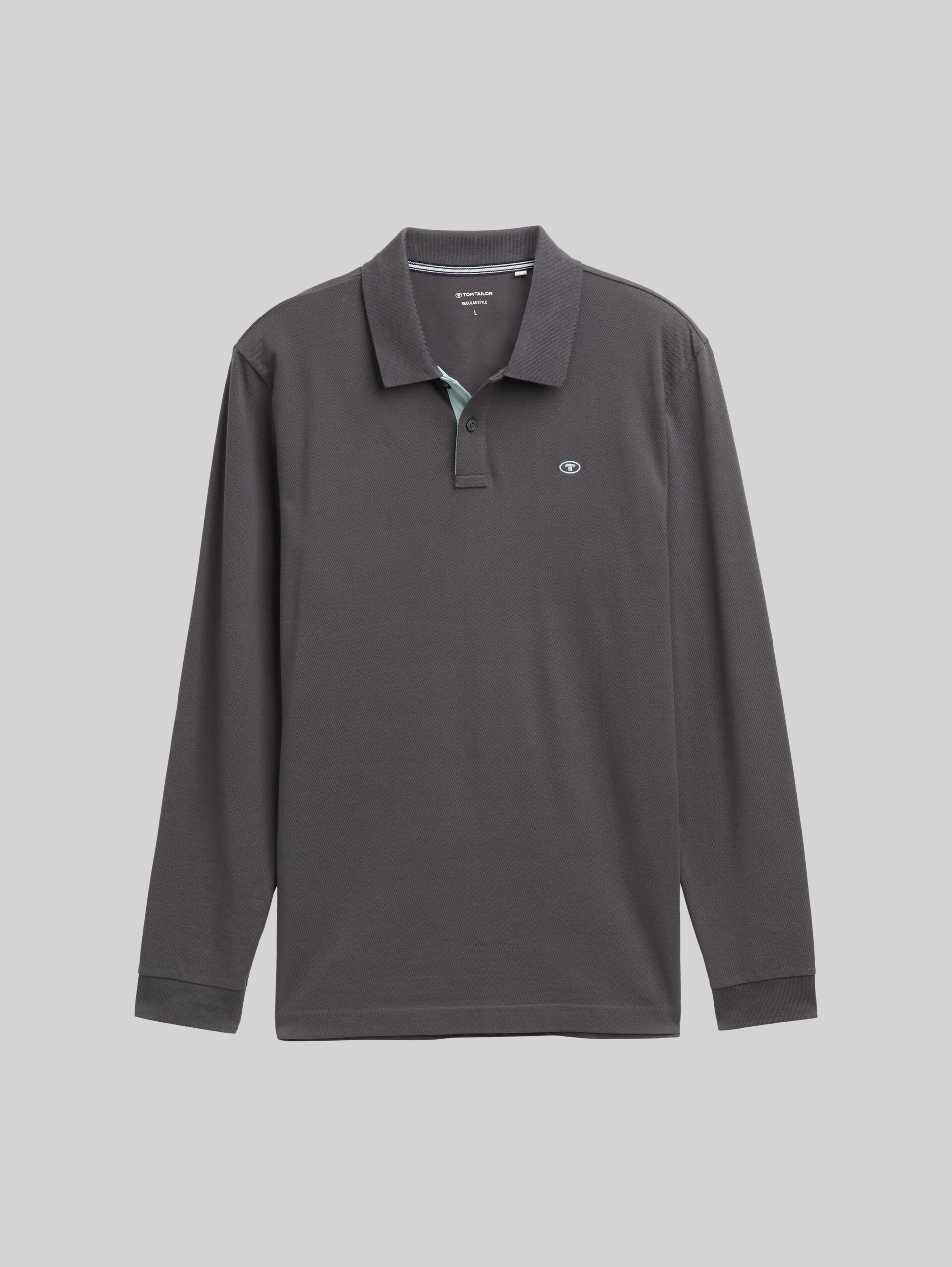 Piqué-poloshirt met lange mouwen - Dark Shadow