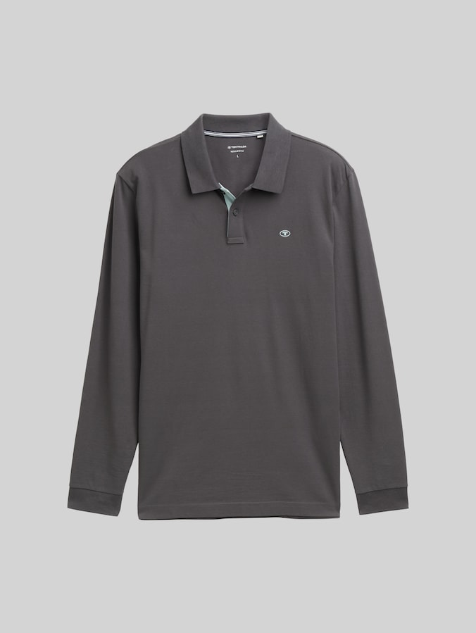 Langarm Piqué Poloshirt von Men, Dark Shadow