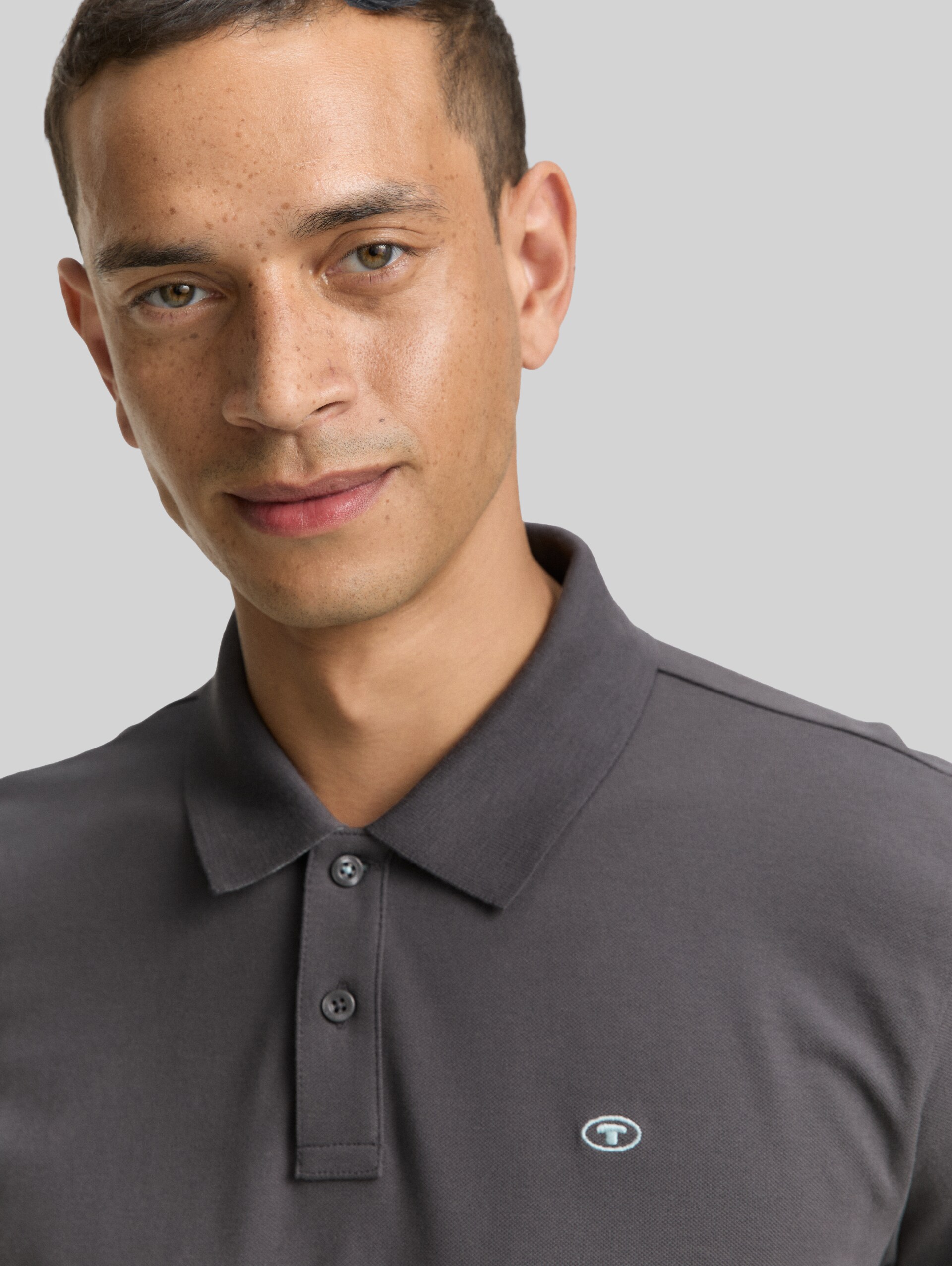 Piqué-poloshirt met lange mouwen - Dark Shadow