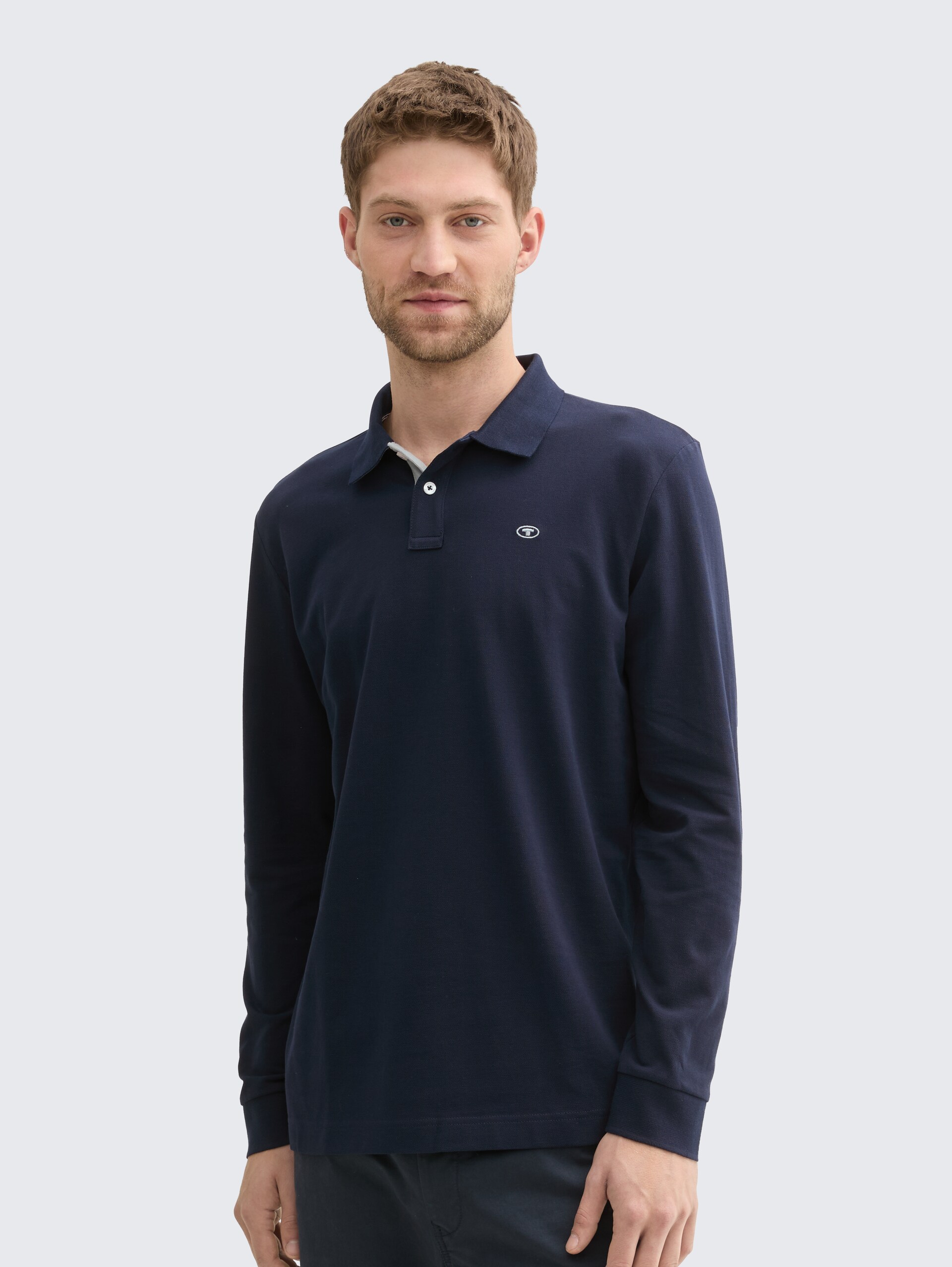 Langarm Piqué Poloshirt - sky captain blue