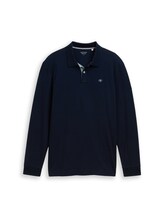Ausgewählt, Langarm Piqué Poloshirt von Tom Tailor, blau