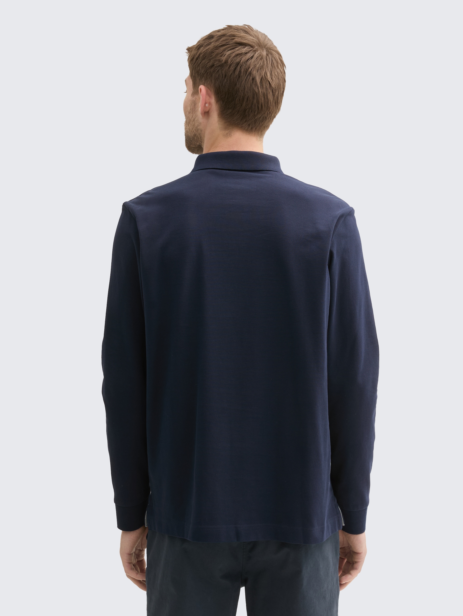 Langarm Piqué Poloshirt - sky captain blue