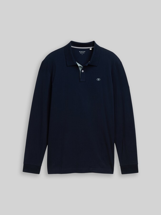 Langarm Piqué Poloshirt von Men, sky captain blue