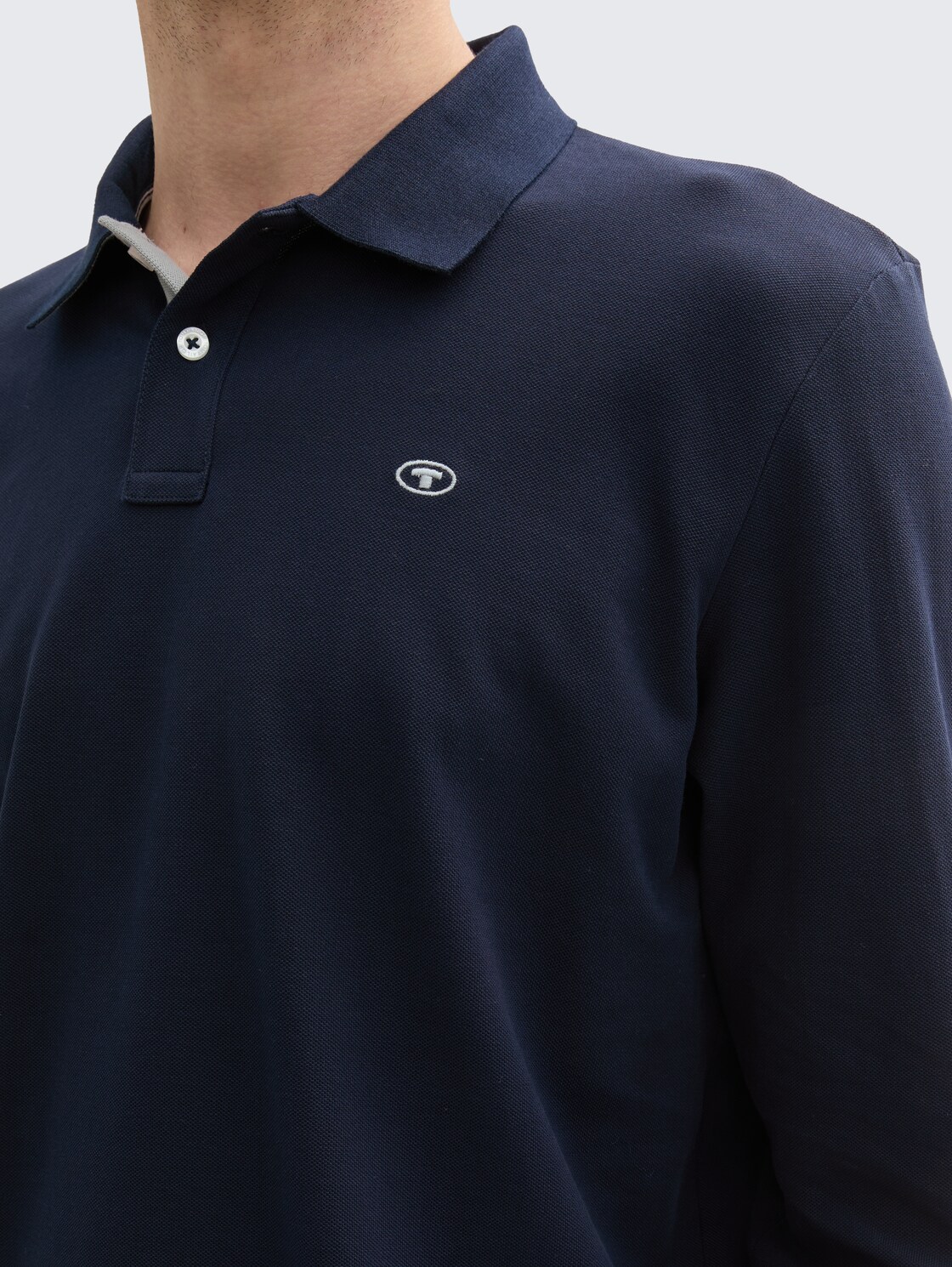 Langarm Piqué Poloshirt - sky captain blue