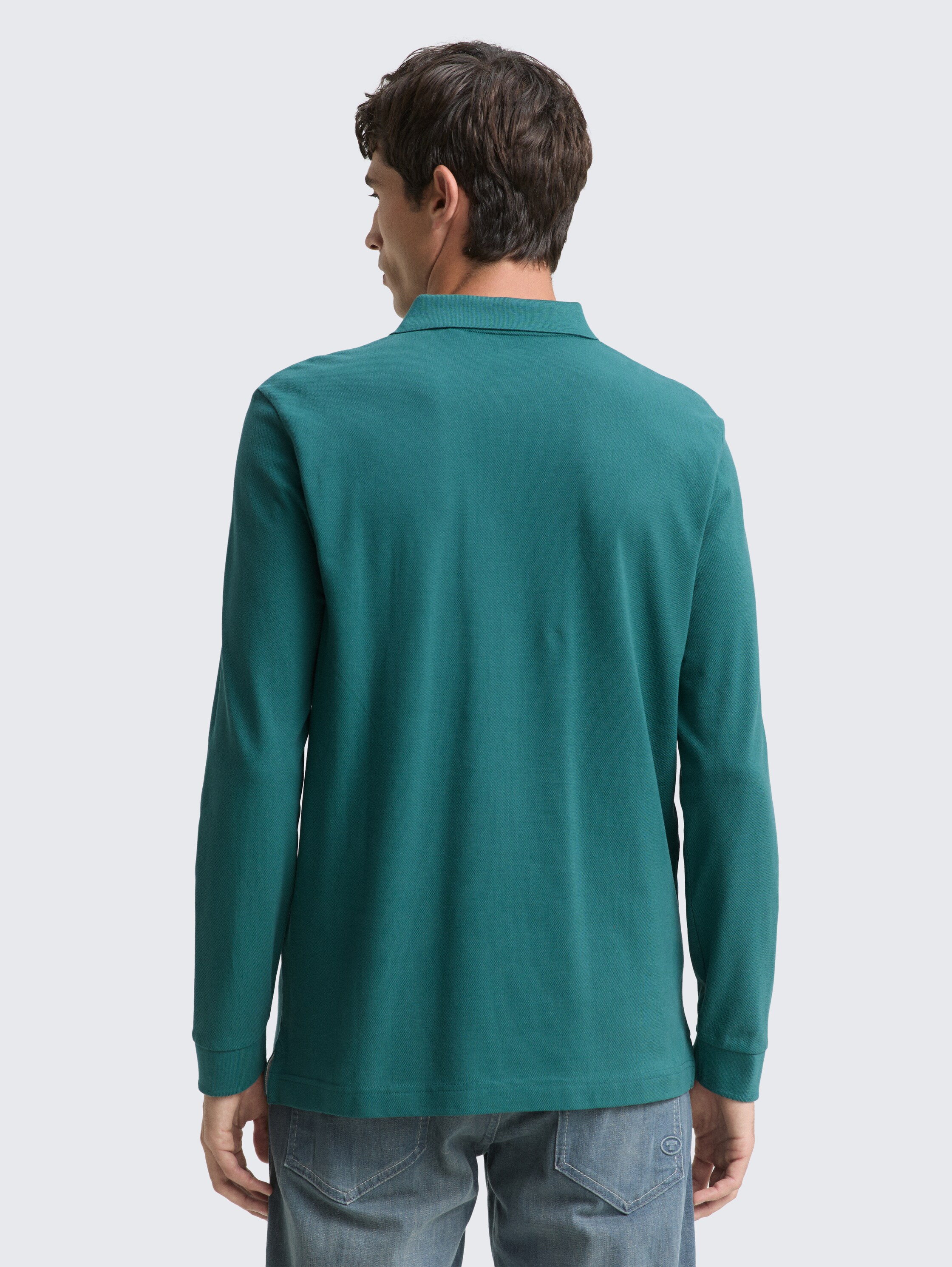 Piqué poloshirt met lange mouwen - jasper_green - 