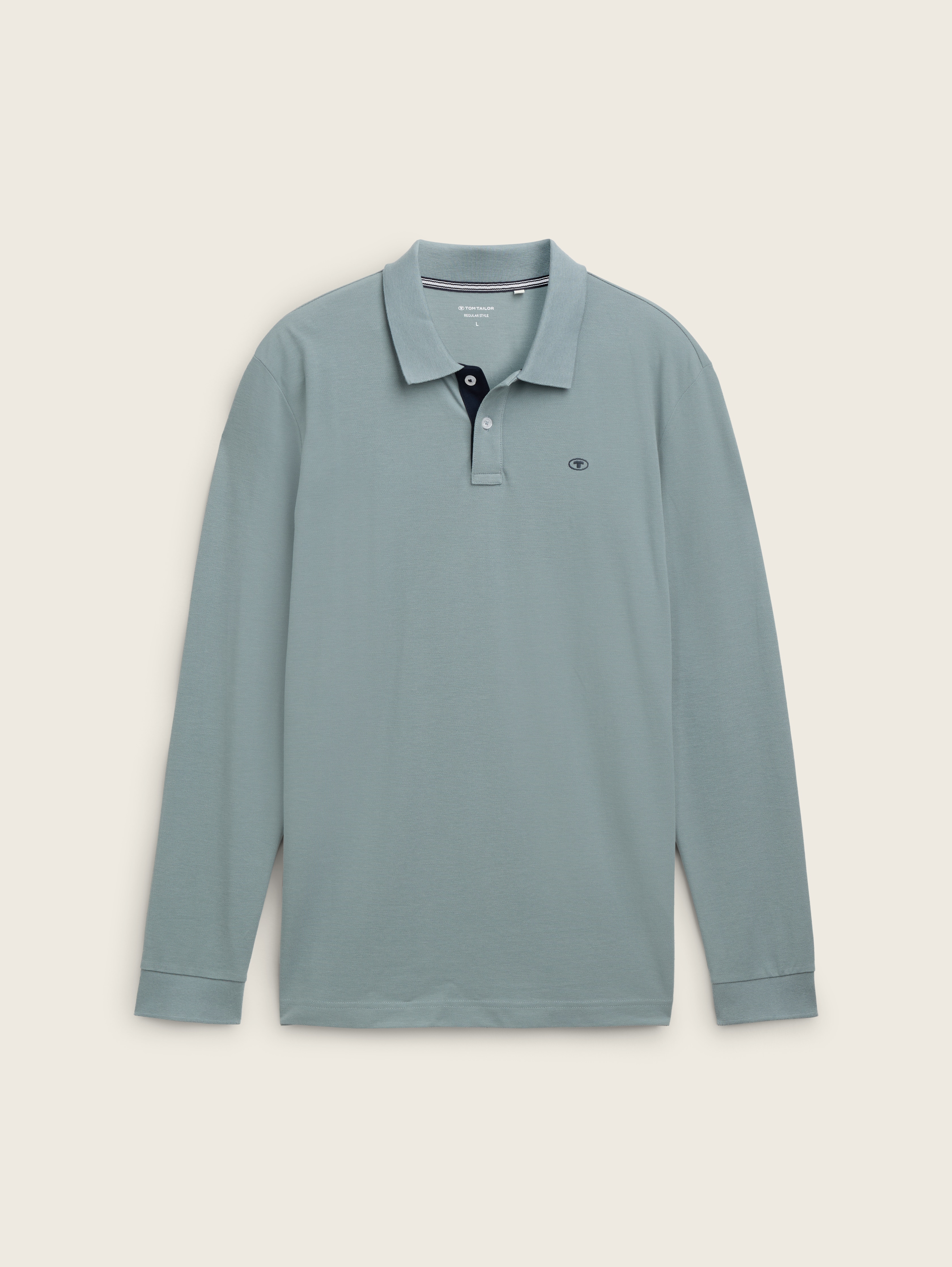 Long sleeve polo shirt with logo badge by Tom Tailor Long sleeve polo shirt with logo badge by Tom Tailor