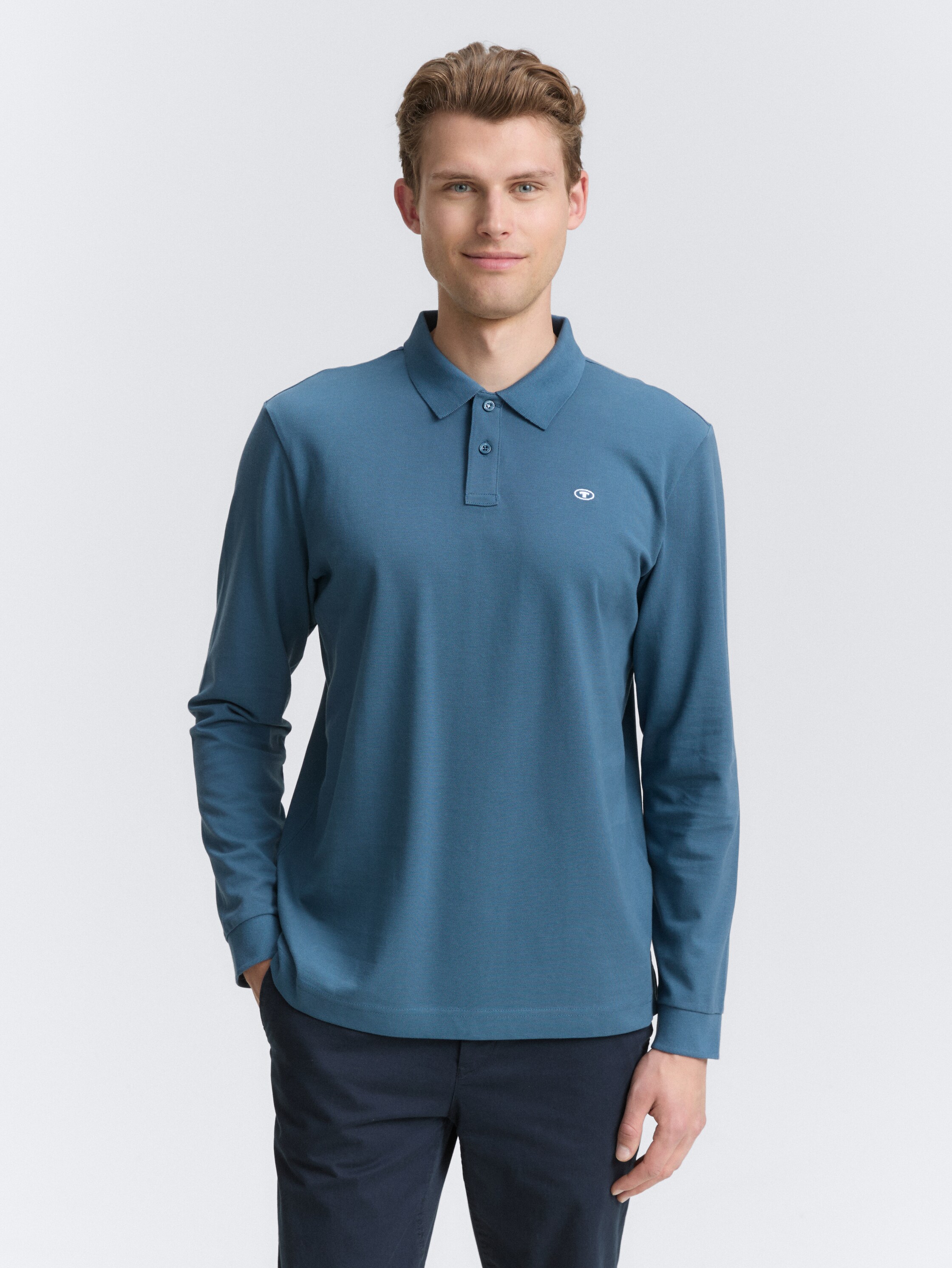 Longsleeve Piqué Poloshirt - real_teal_blue - 