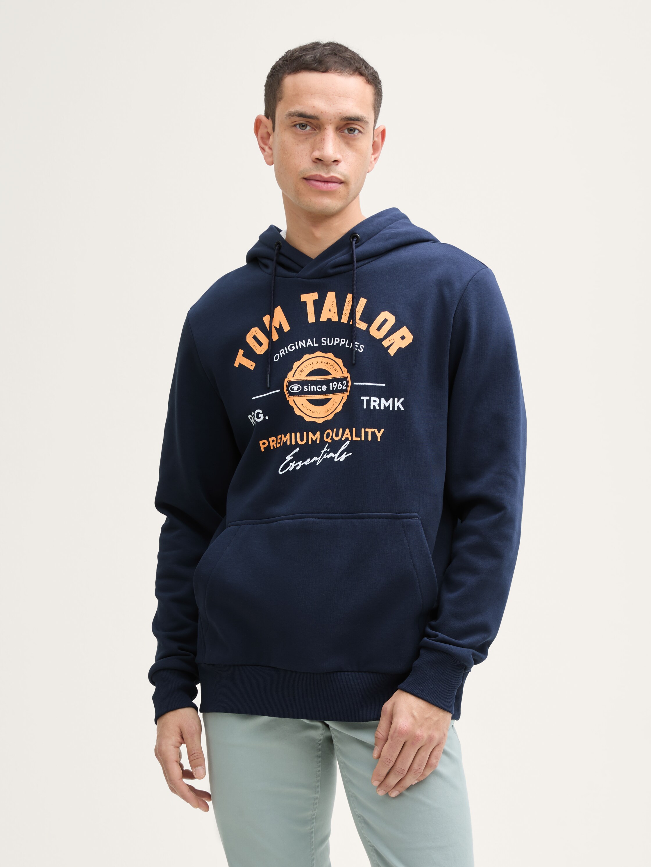 Hoodie Sweatshirt mit Logo-Print - dark_blue - 