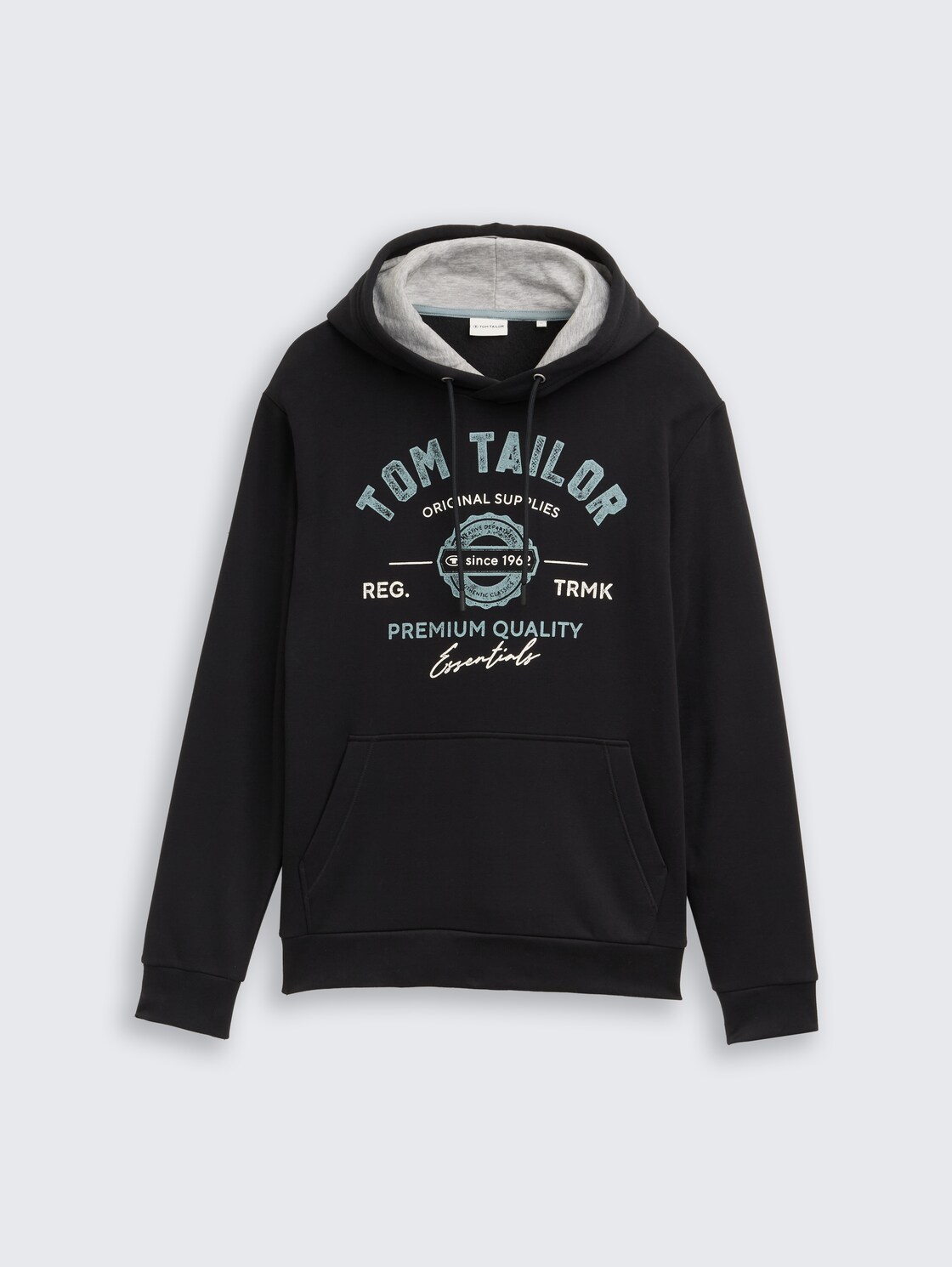 Hoodie Sweatshirt mit Logo-Print - Almost Black - Vorder-Produkt-Ansicht